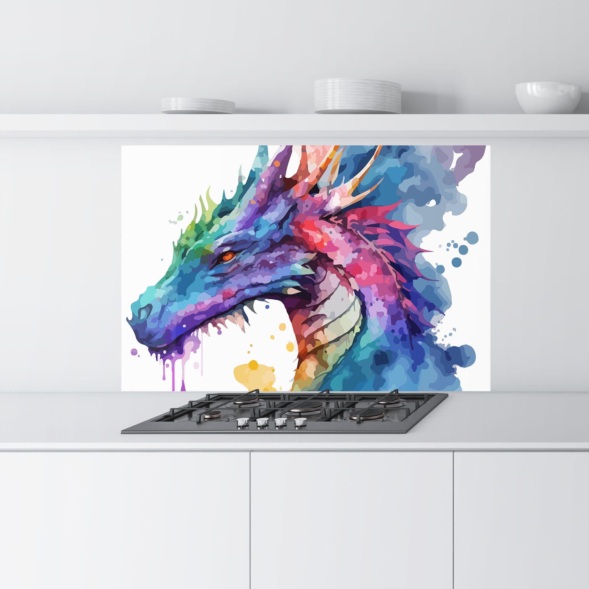 Panel Szklany do Kuchni Colourful Dragon mockup 9