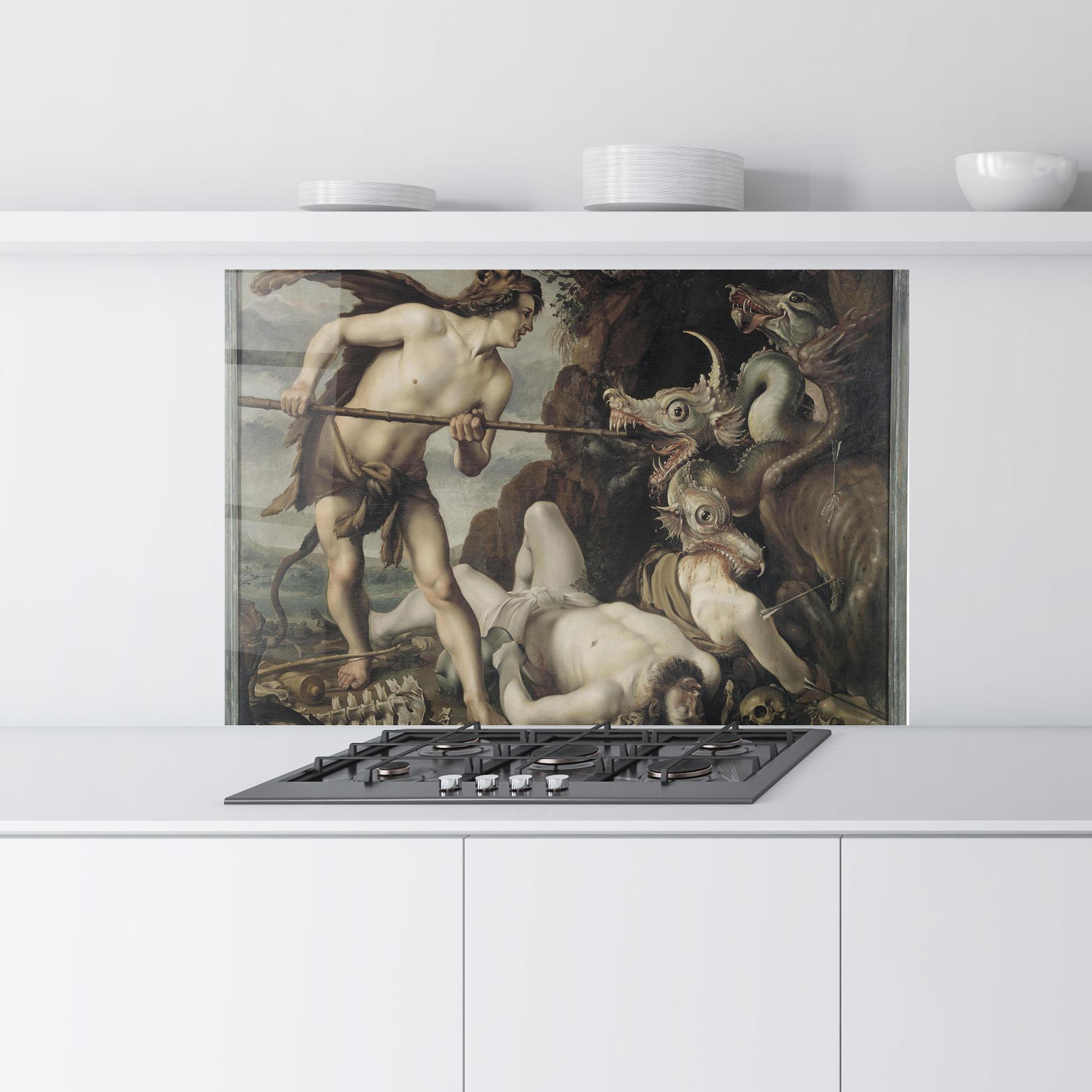 Panel Szklany do Kuchni Hunting Dragons mockup 9