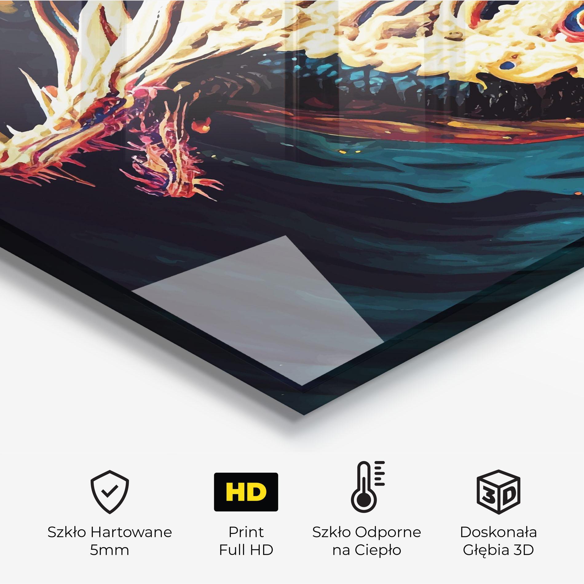 Panel Szklany do Kuchni Flying Acrylic Dragon mockup 2