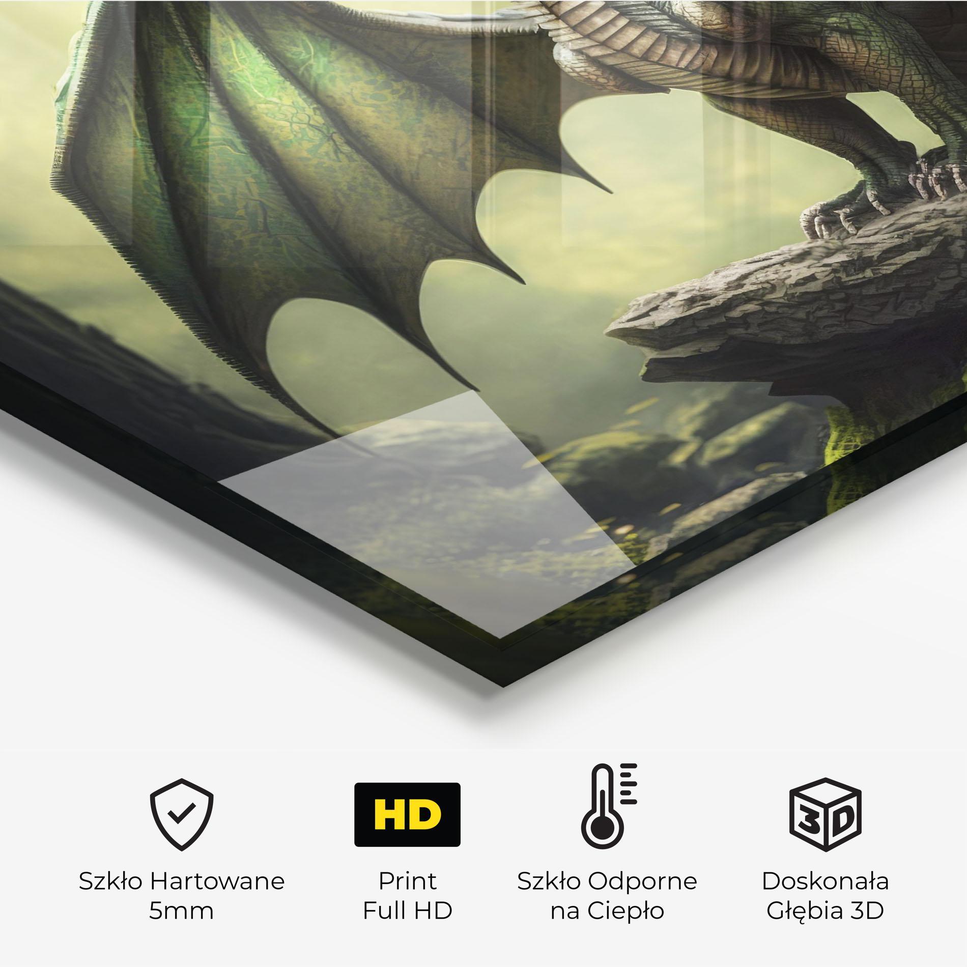Panel Szklany do Kuchni Green Dragon mockup 2