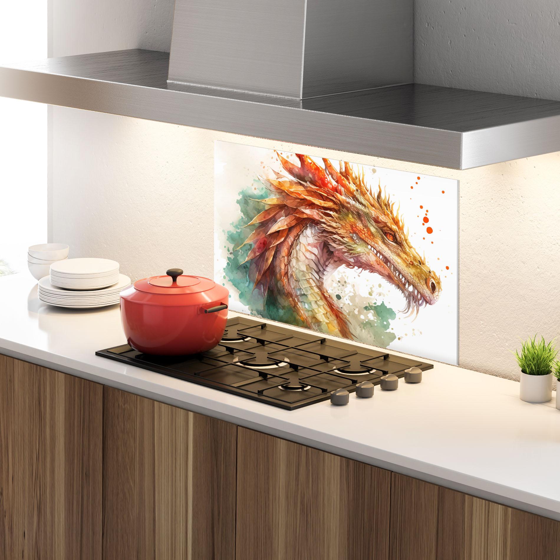 Panel Szklany do Kuchni Earth Dragon mockup 4