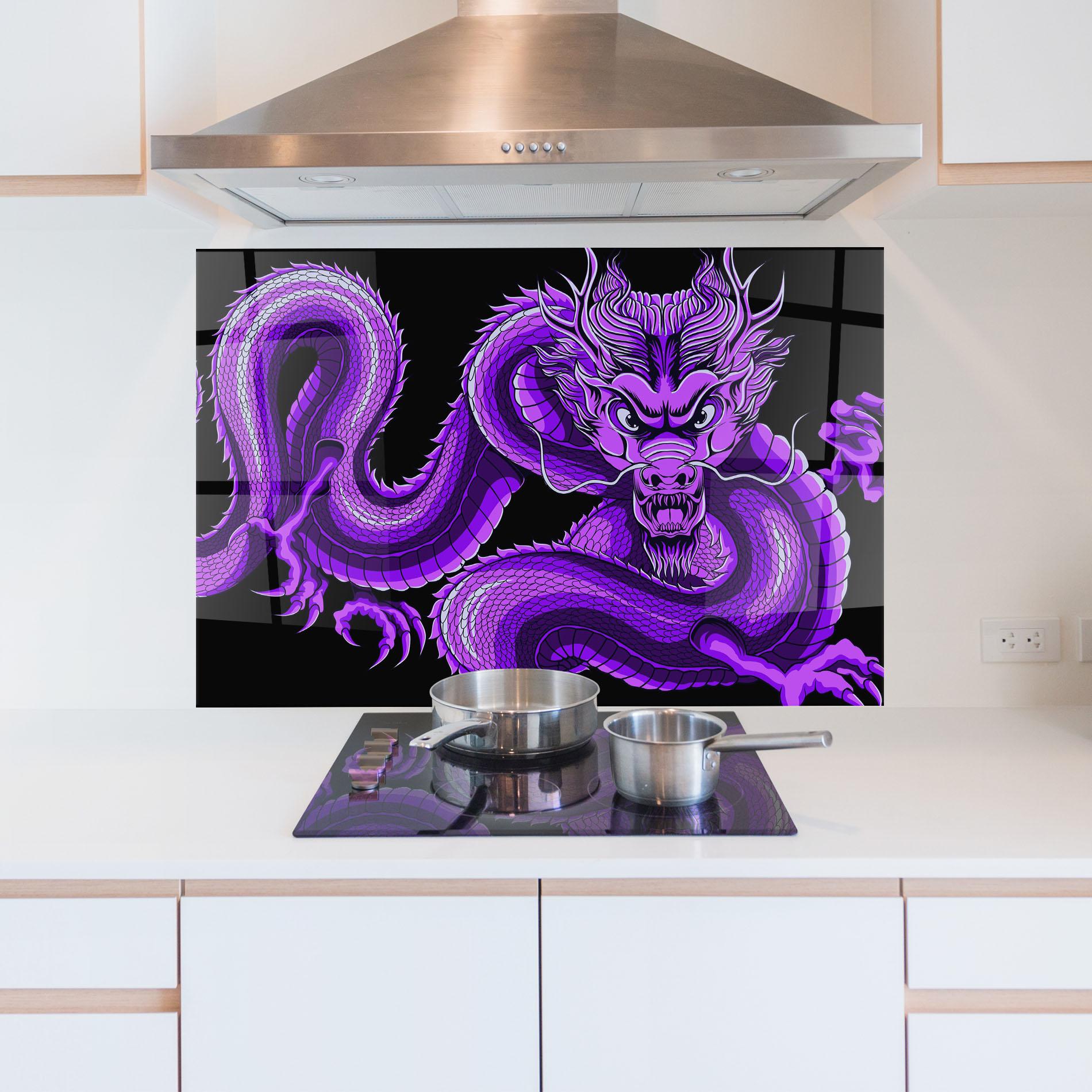 Panel Szklany do Kuchni Purple Dragon mockup 5