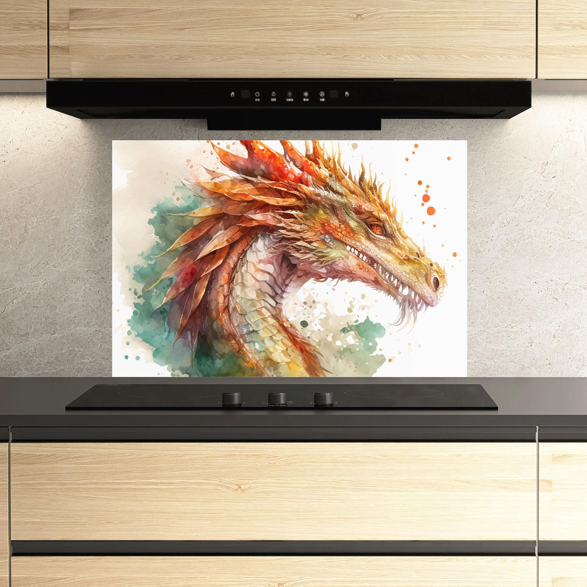 Panel Szklany do Kuchni Earth Dragon mockup 3