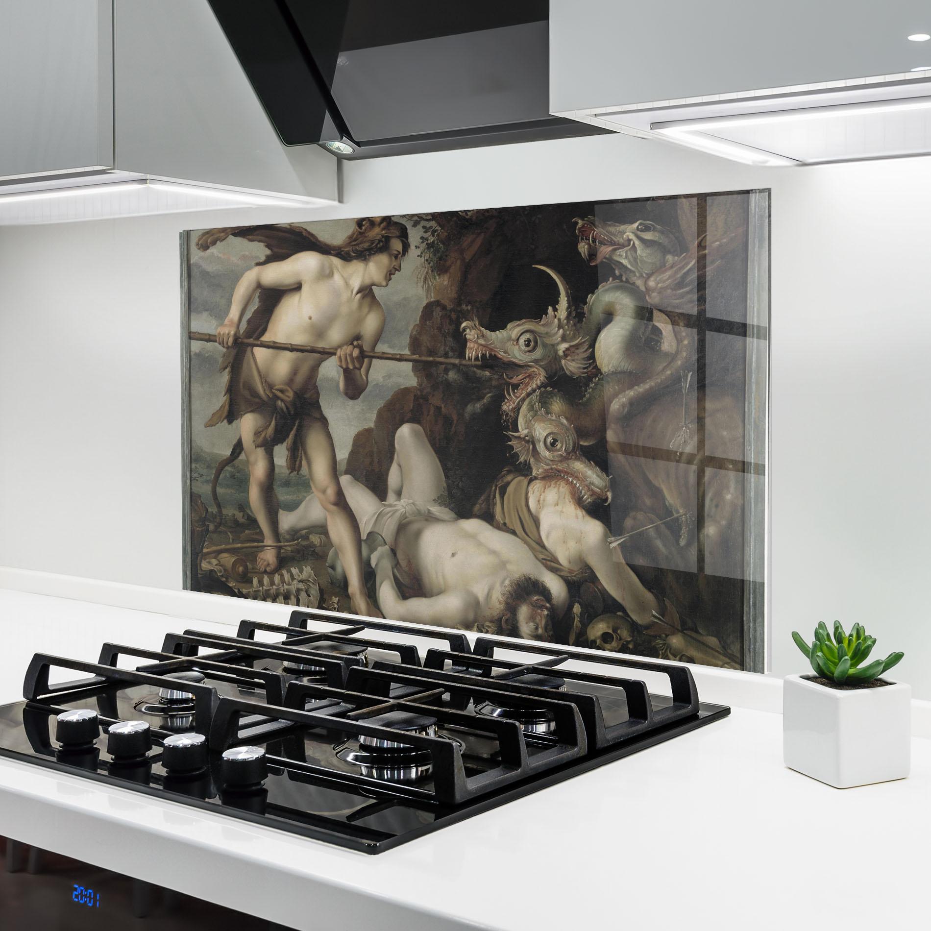 Panel Szklany do Kuchni Hunting Dragons mockup 6