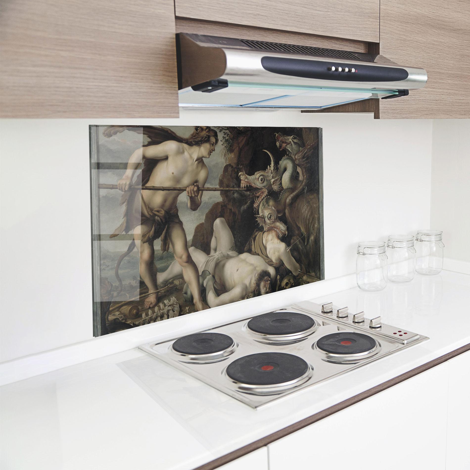 Panel Szklany do Kuchni Hunting Dragons mockup 8