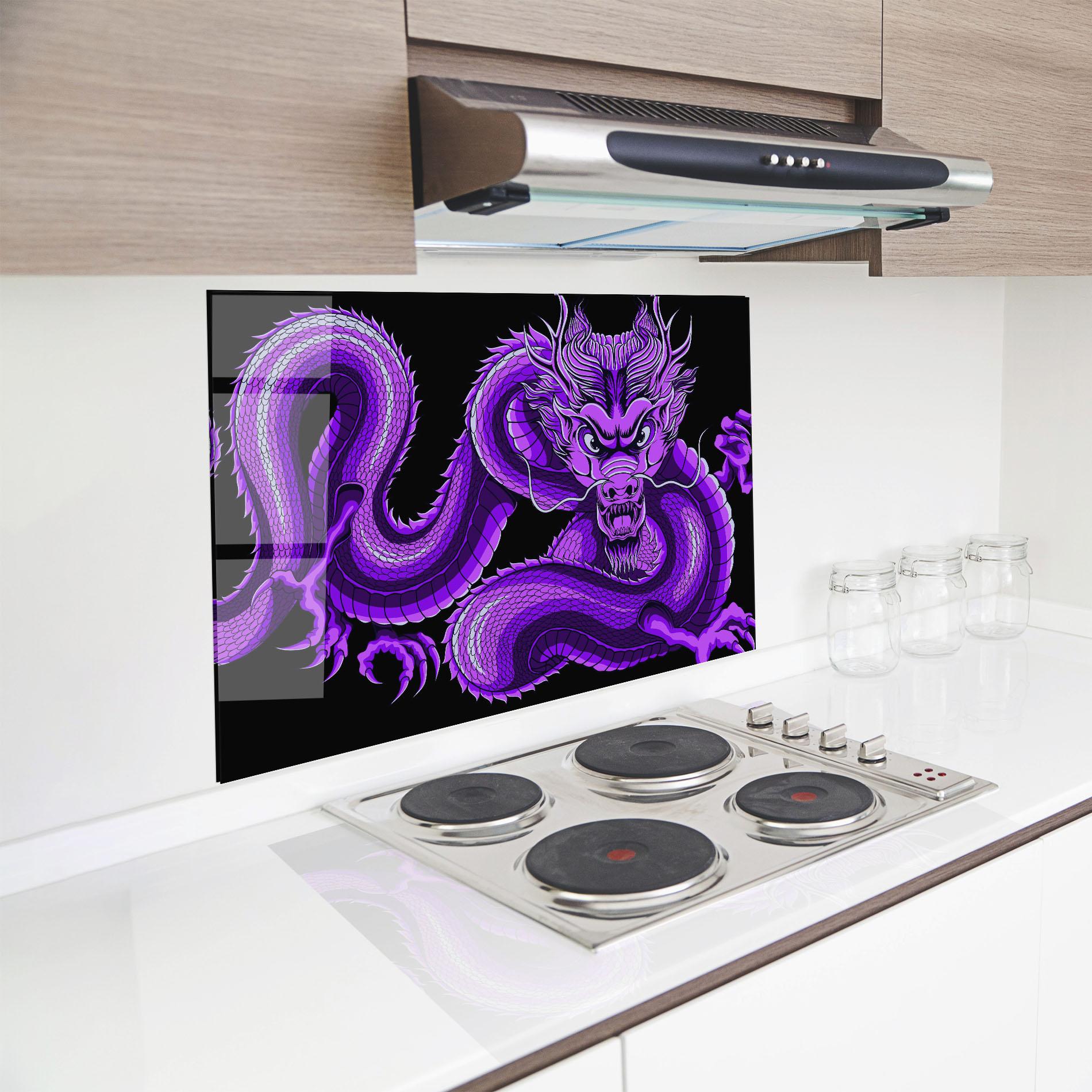 Panel Szklany do Kuchni Purple Dragon mockup 8