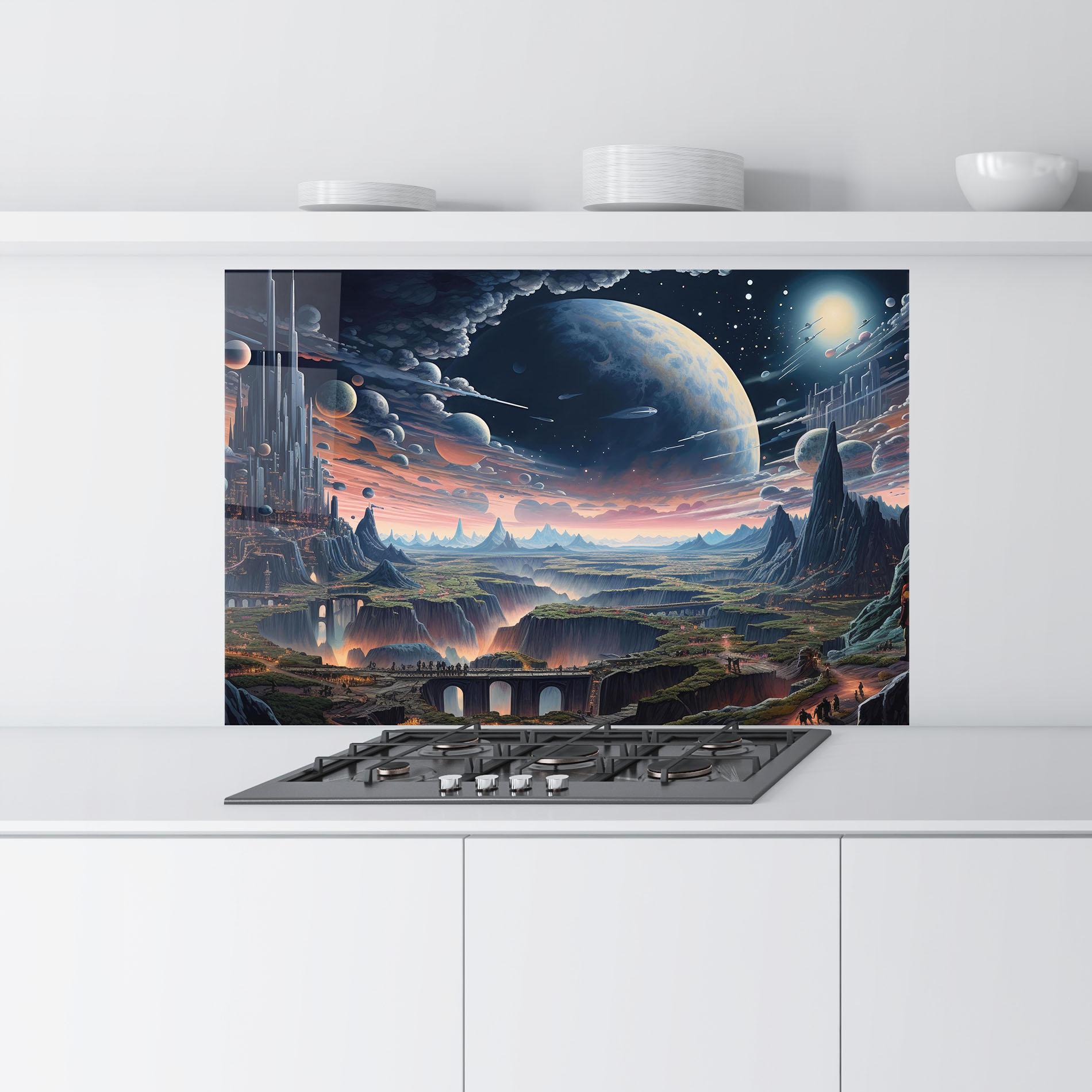 Panel Szklany do Kuchni Celestial Chronicler mockup 9