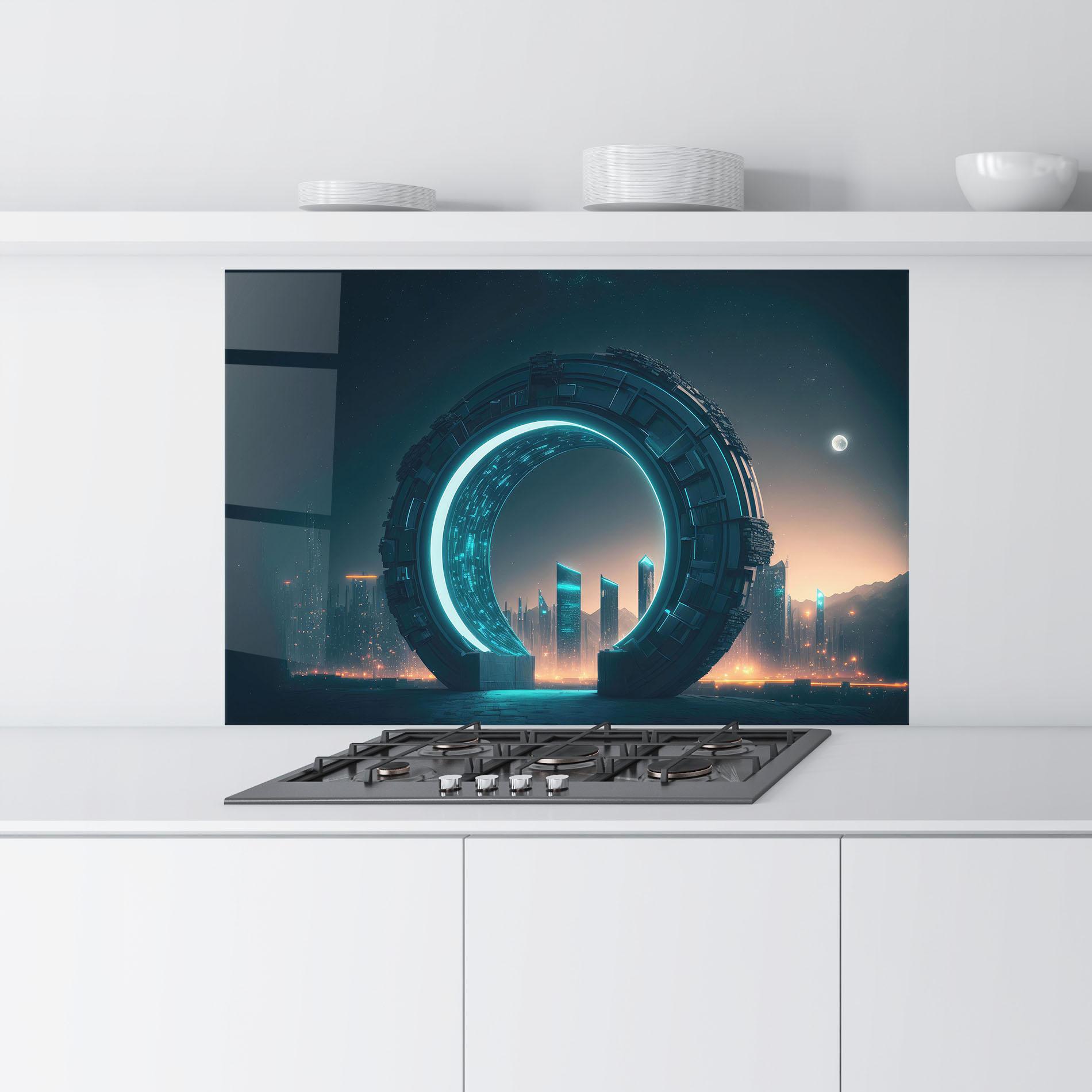 Panel Szklany do Kuchni Future Portal mockup 9