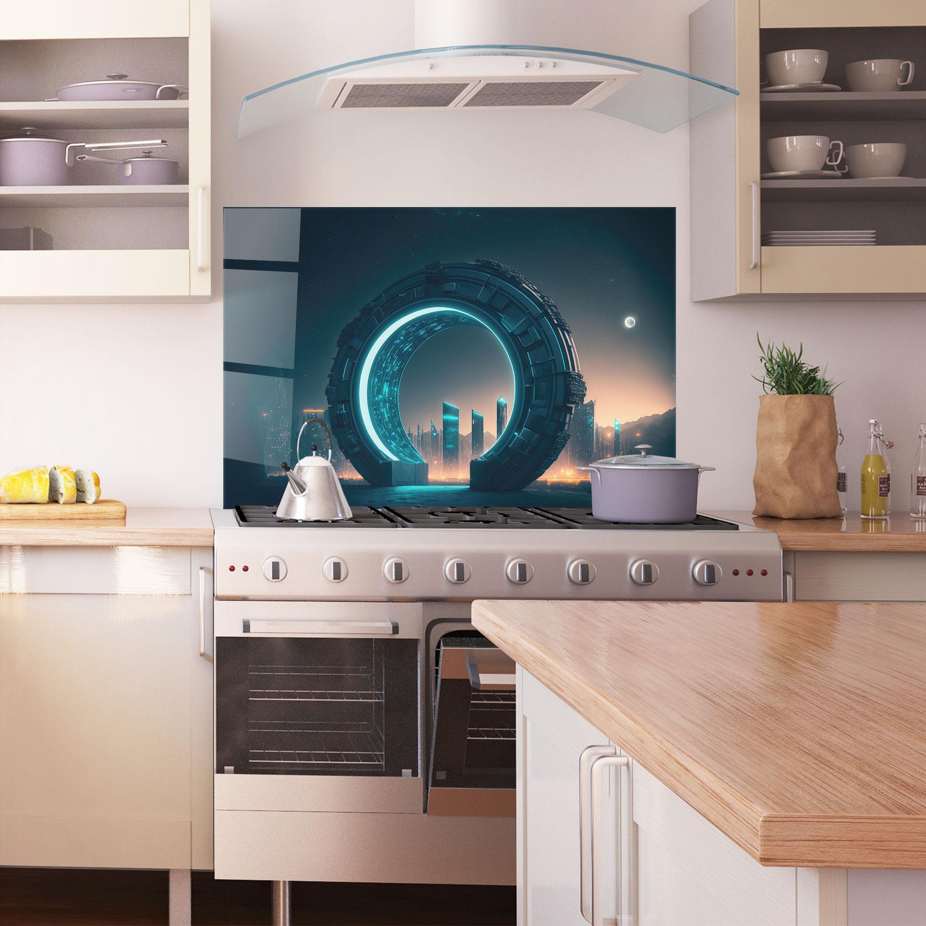 Panel Szklany do Kuchni Future Portal mockup 1