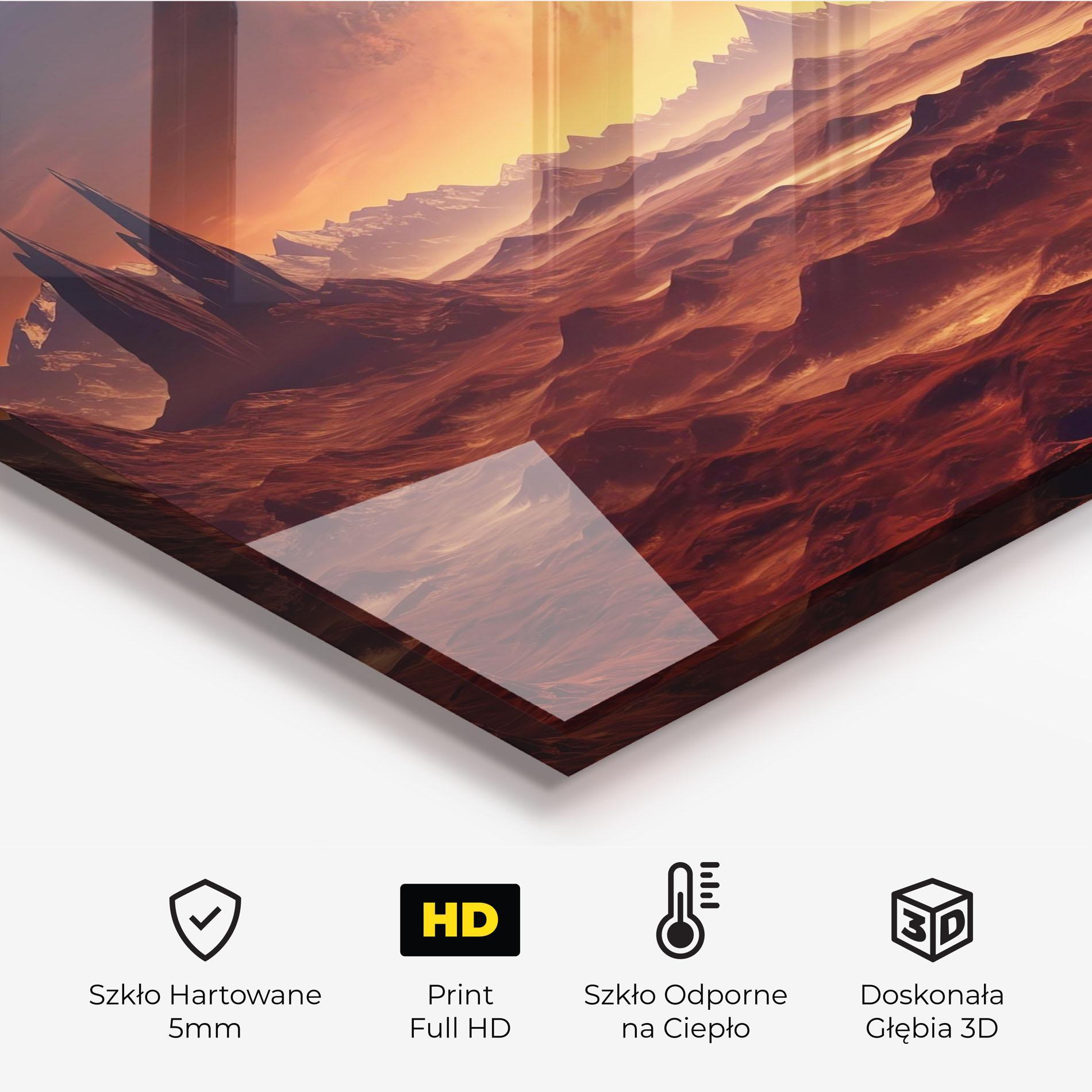 Panel Szklany do Kuchni Fiery Orange Sunset mockup 2