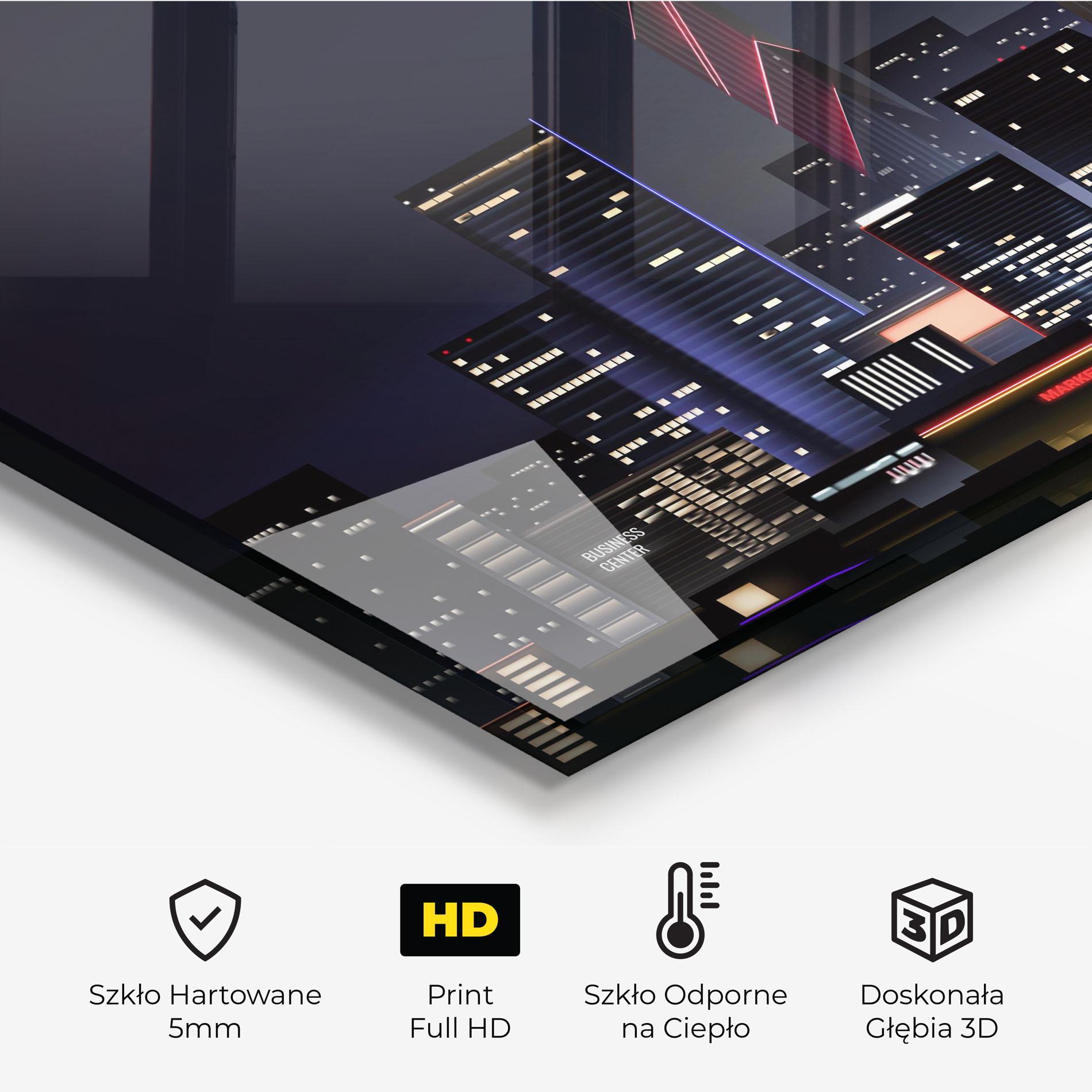 Panel Szklany do Kuchni Night City mockup 2