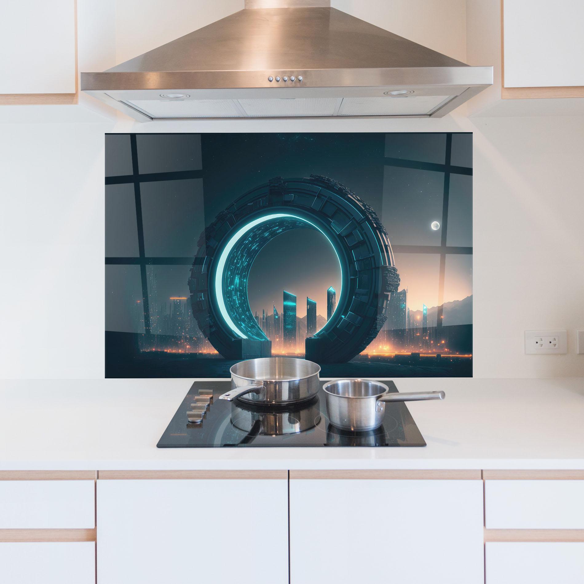 Panel Szklany do Kuchni Future Portal mockup 5