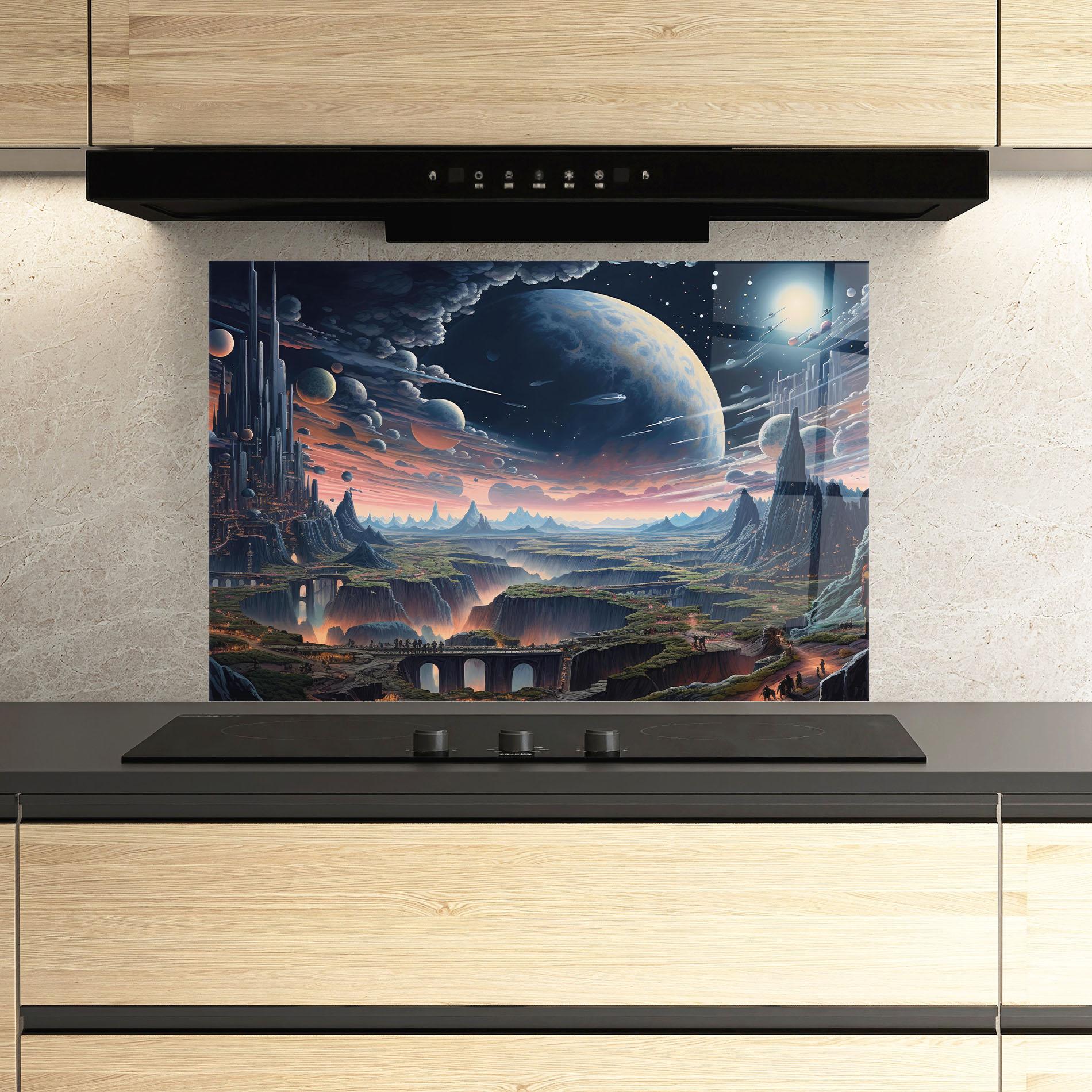 Panel Szklany do Kuchni Celestial Chronicler mockup 3