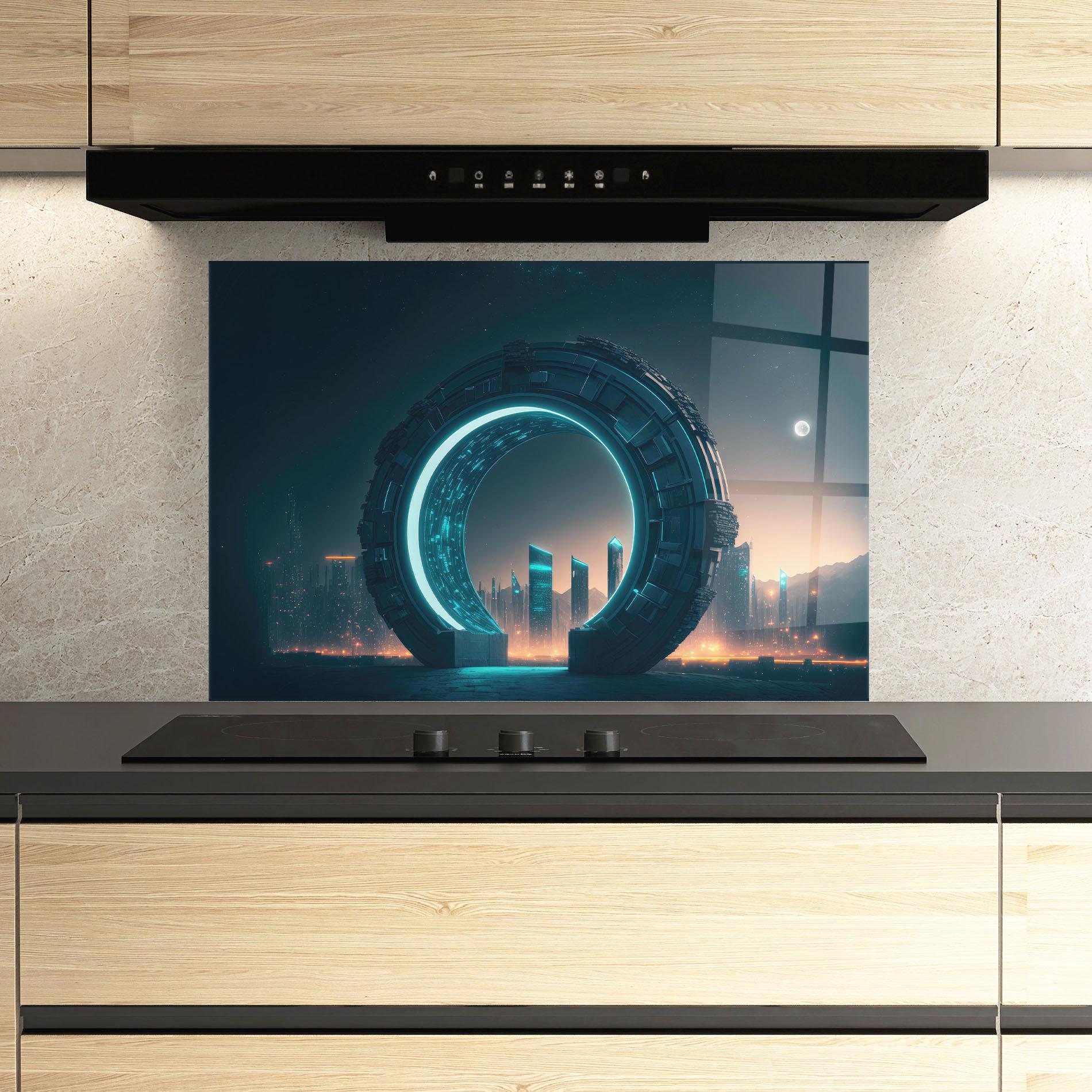 Panel Szklany do Kuchni Future Portal mockup 3