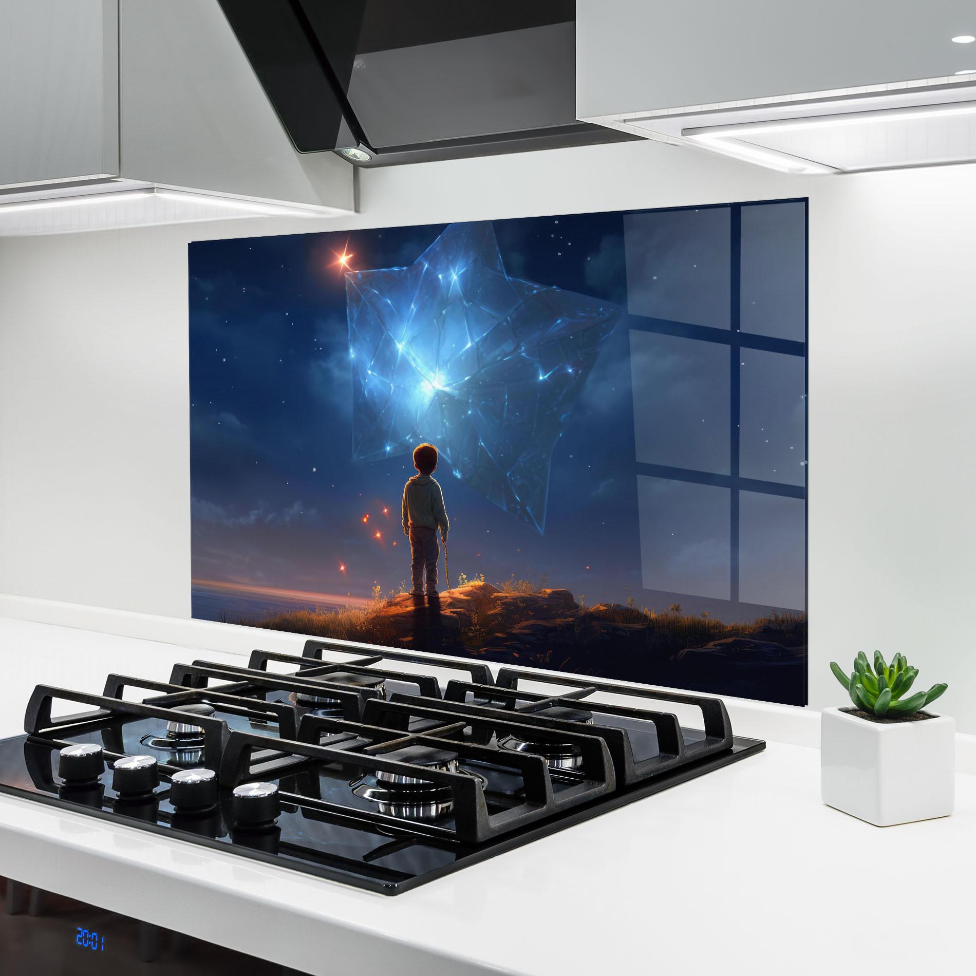 Panel Szklany do Kuchni Blue Star Floating mockup 6