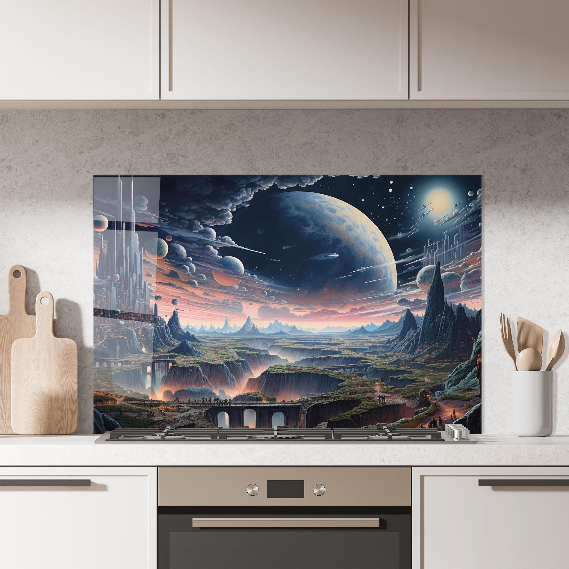 Panel Szklany do Kuchni Celestial Chronicler mockup 7