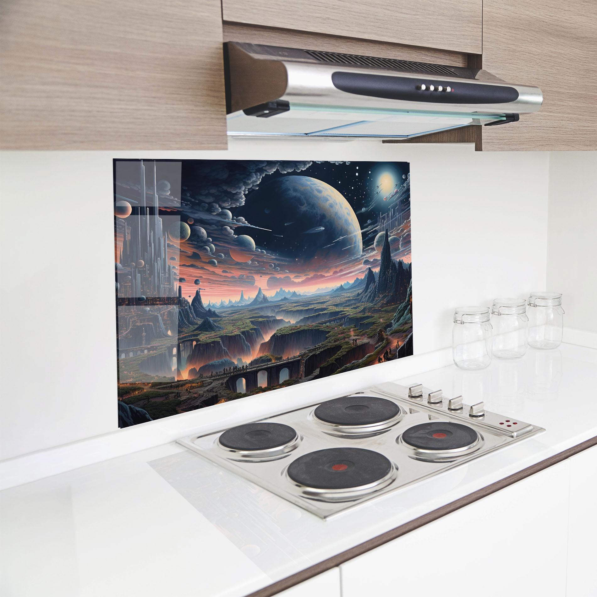 Panel Szklany do Kuchni Celestial Chronicler mockup 8