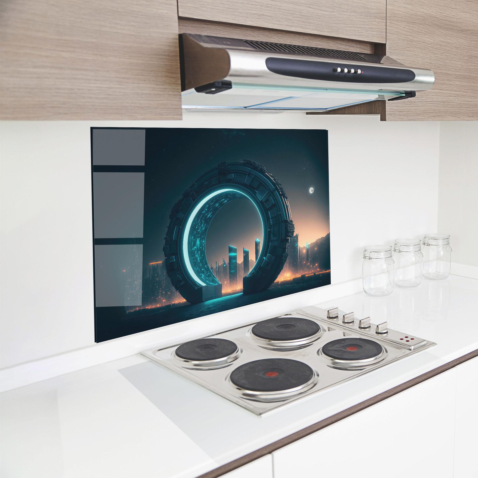 Panel Szklany do Kuchni Future Portal mockup 8