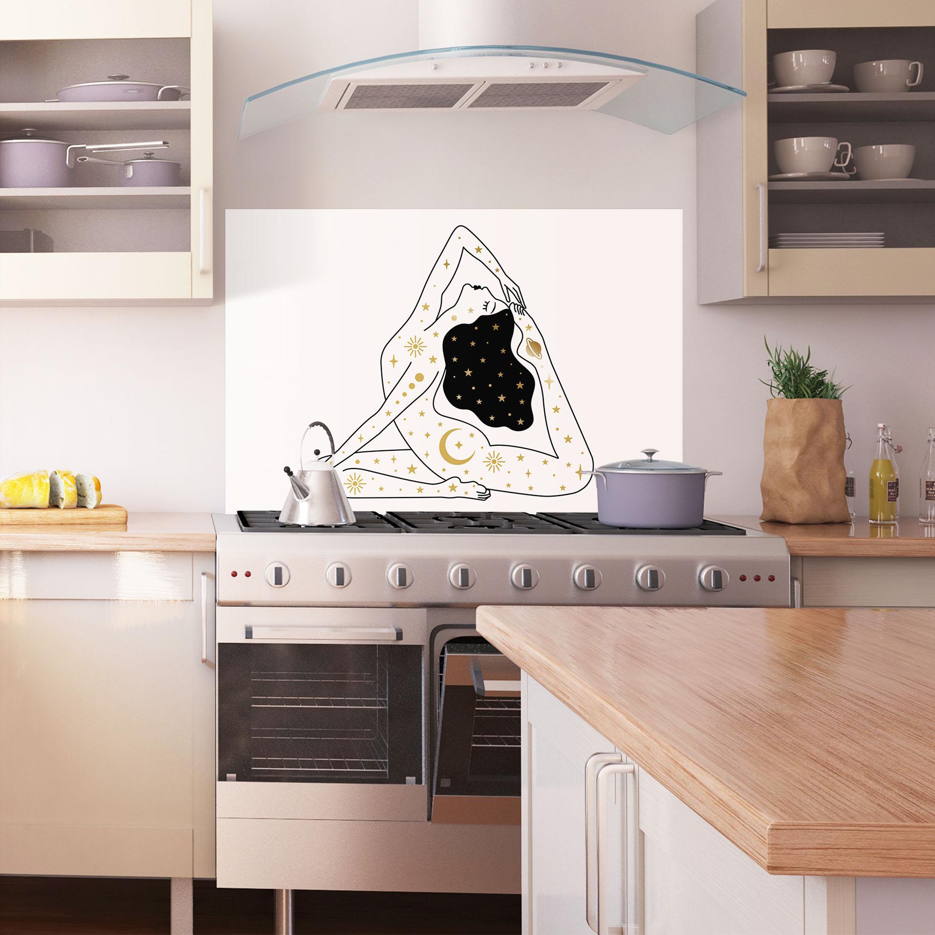 Panel Szklany do Kuchni Stars Witch mockup 1