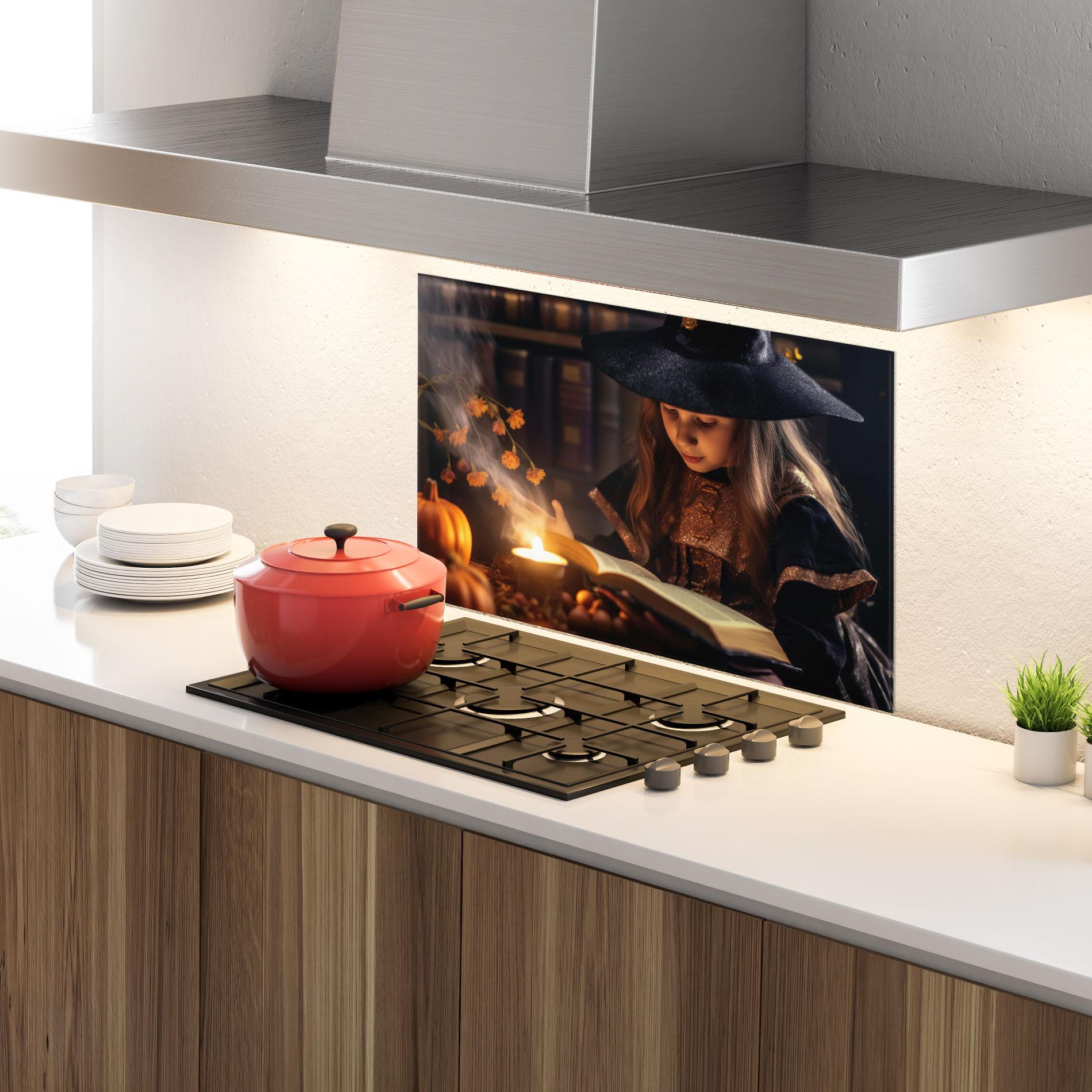 Panel Szklany do Kuchni Little Witch mockup 4