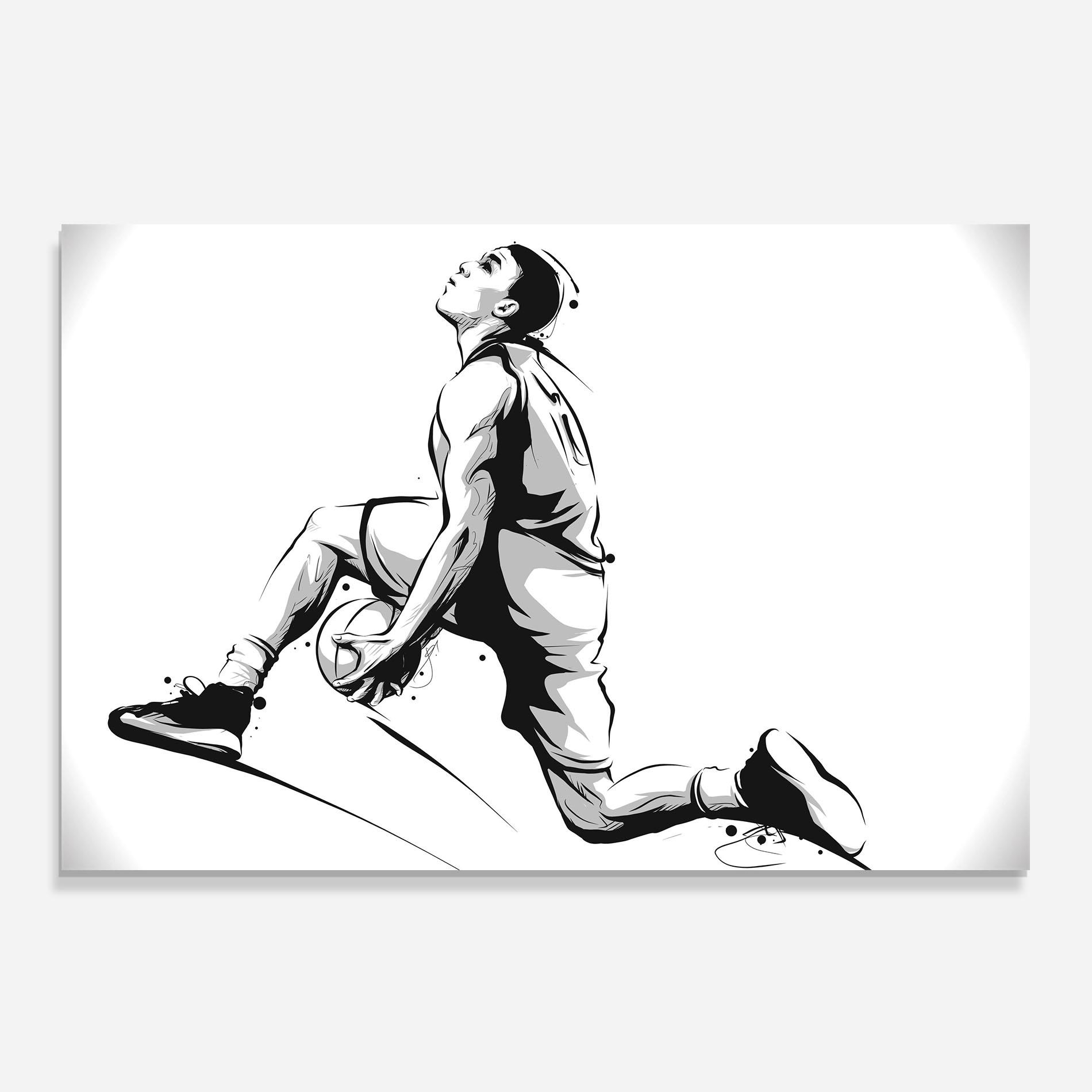 Panel Szklany do Kuchni Basketball Player Jump mockup 0