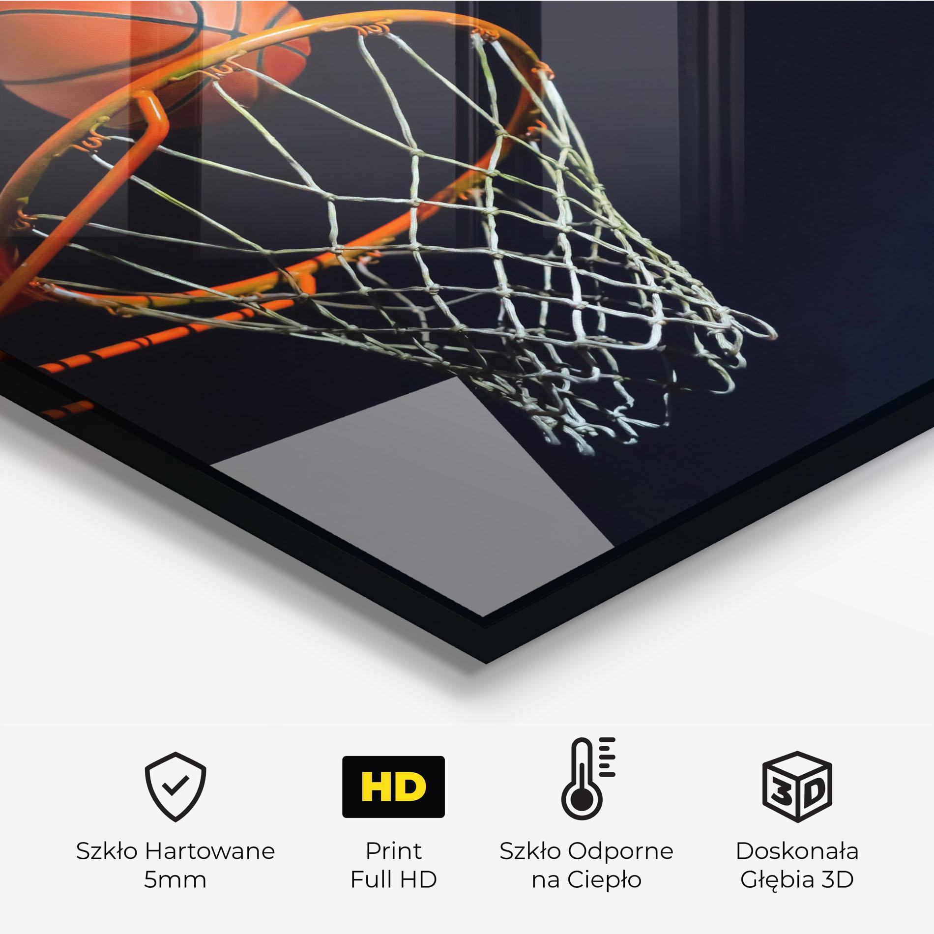 Panel Szklany do Kuchni Basketball Hoop On Black mockup 2
