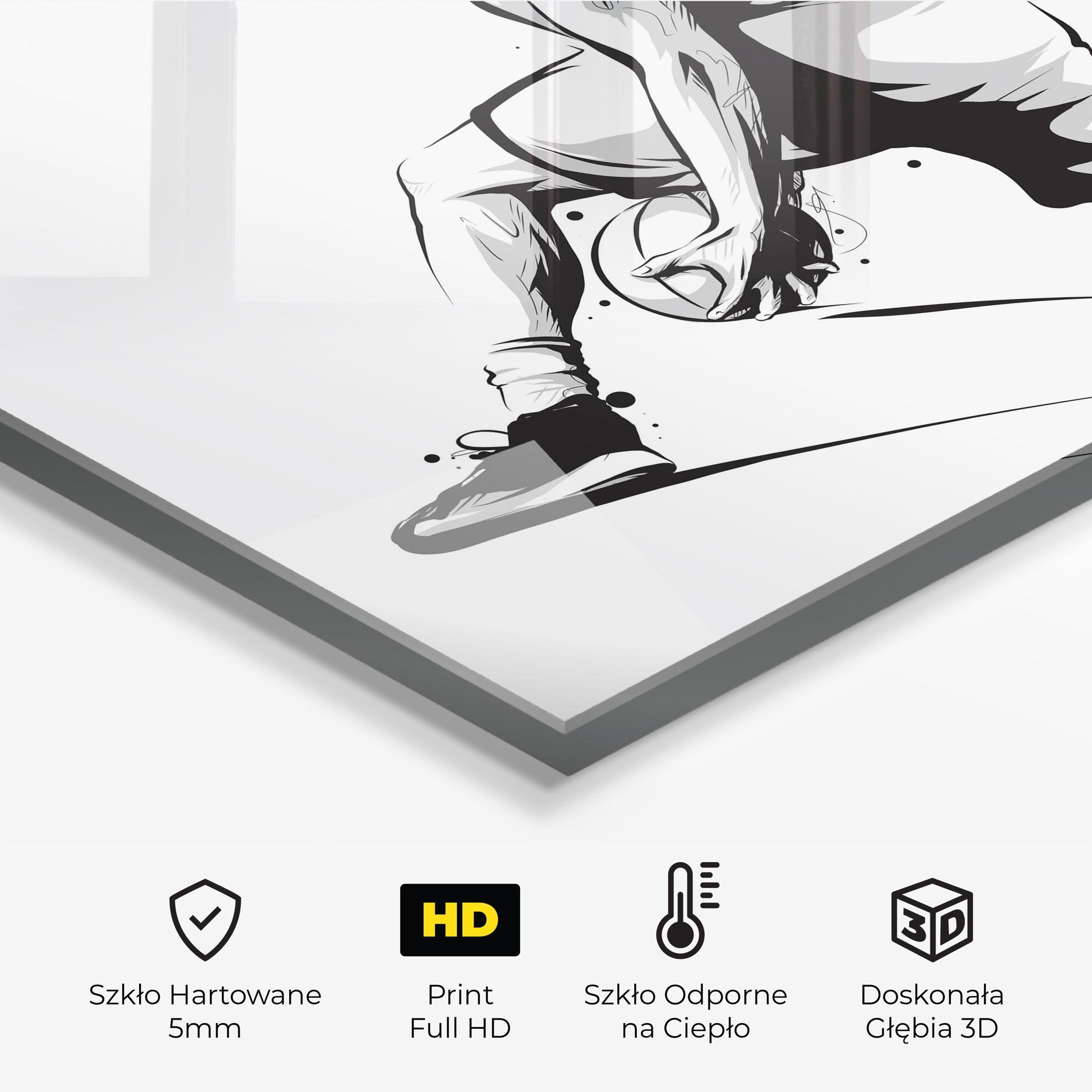 Panel Szklany do Kuchni Basketball Player Jump mockup 2