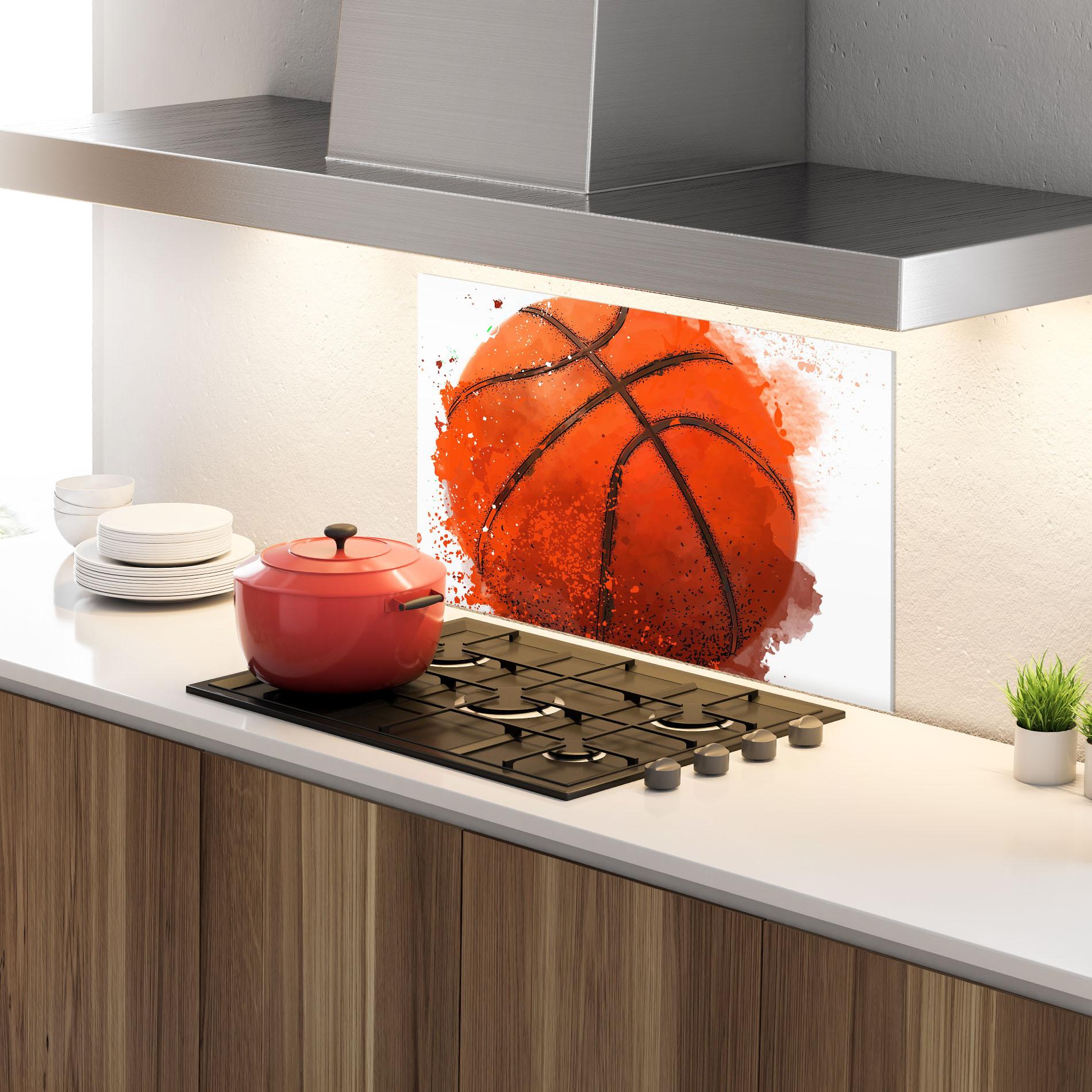 Panel Szklany do Kuchni Orange Basket Ball mockup 4