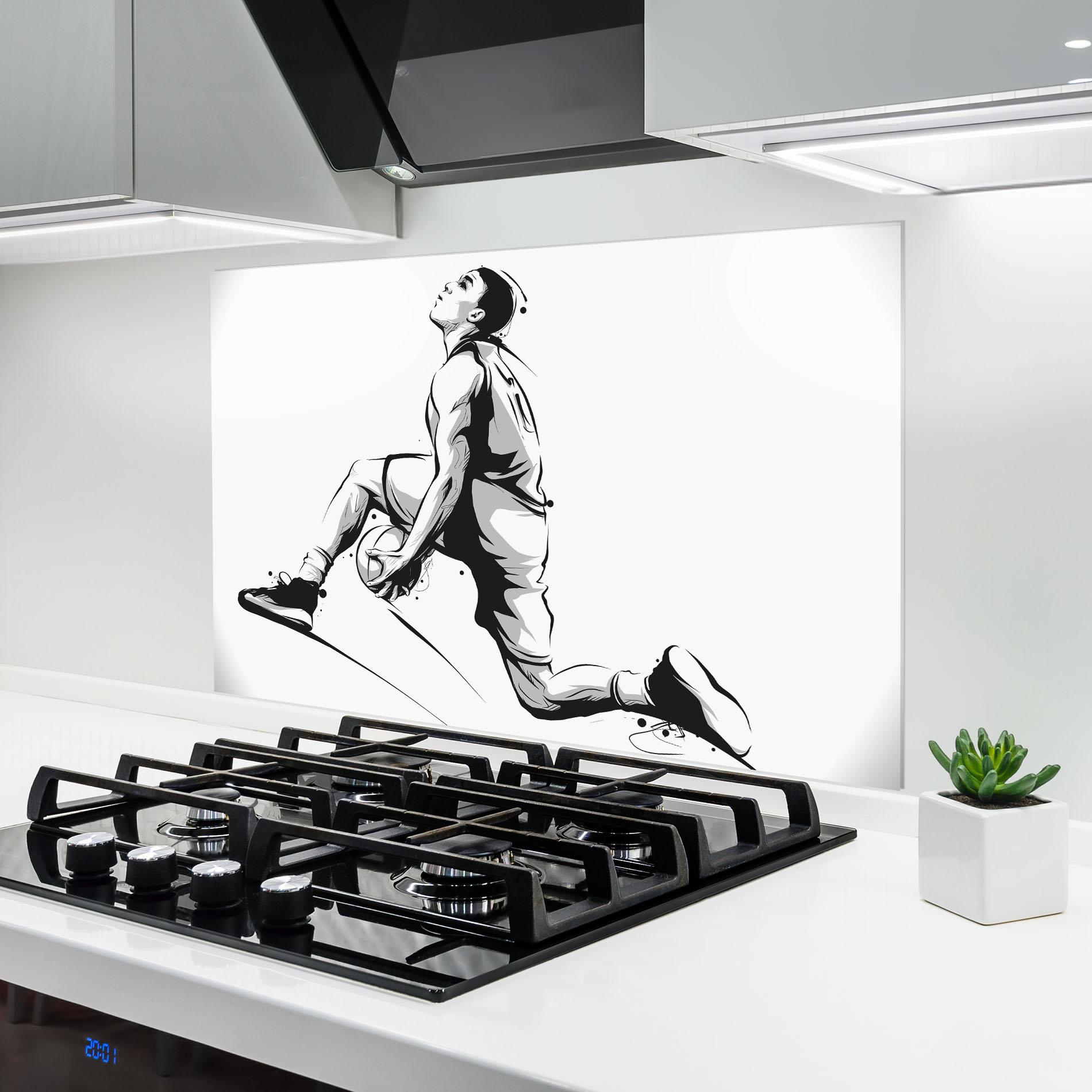 Panel Szklany do Kuchni Basketball Player Jump mockup 6