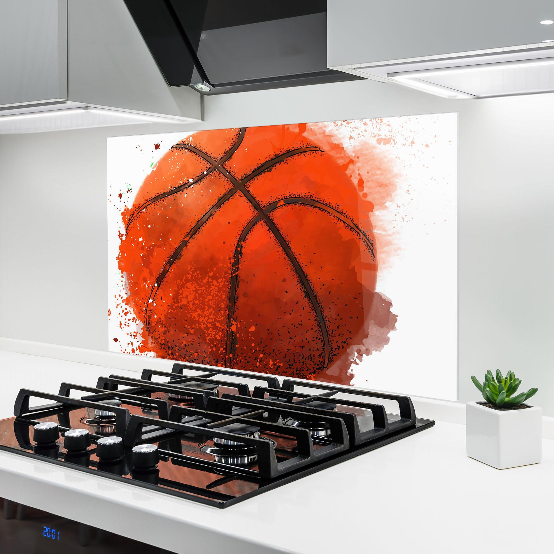 Panel Szklany do Kuchni Orange Basket Ball mockup 6