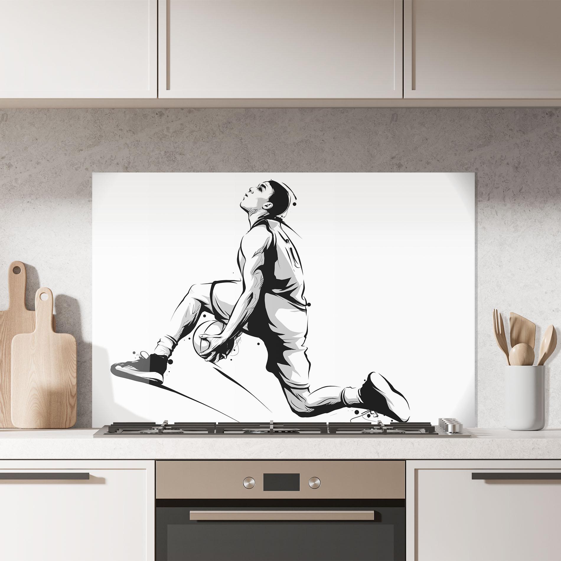 Panel Szklany do Kuchni Basketball Player Jump mockup 7