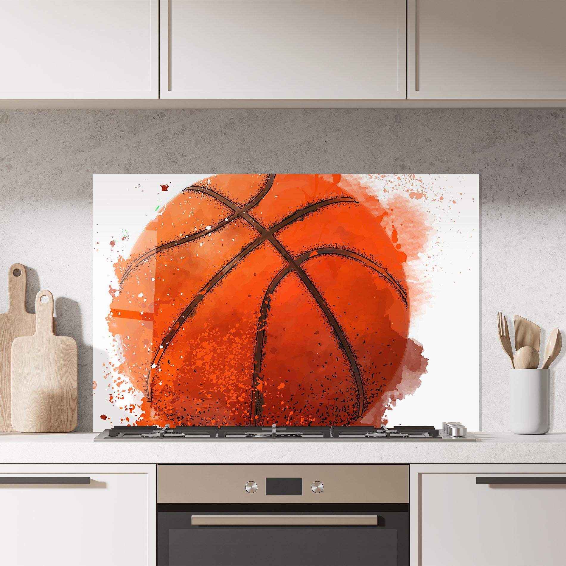 Panel Szklany do Kuchni Orange Basket Ball mockup 7