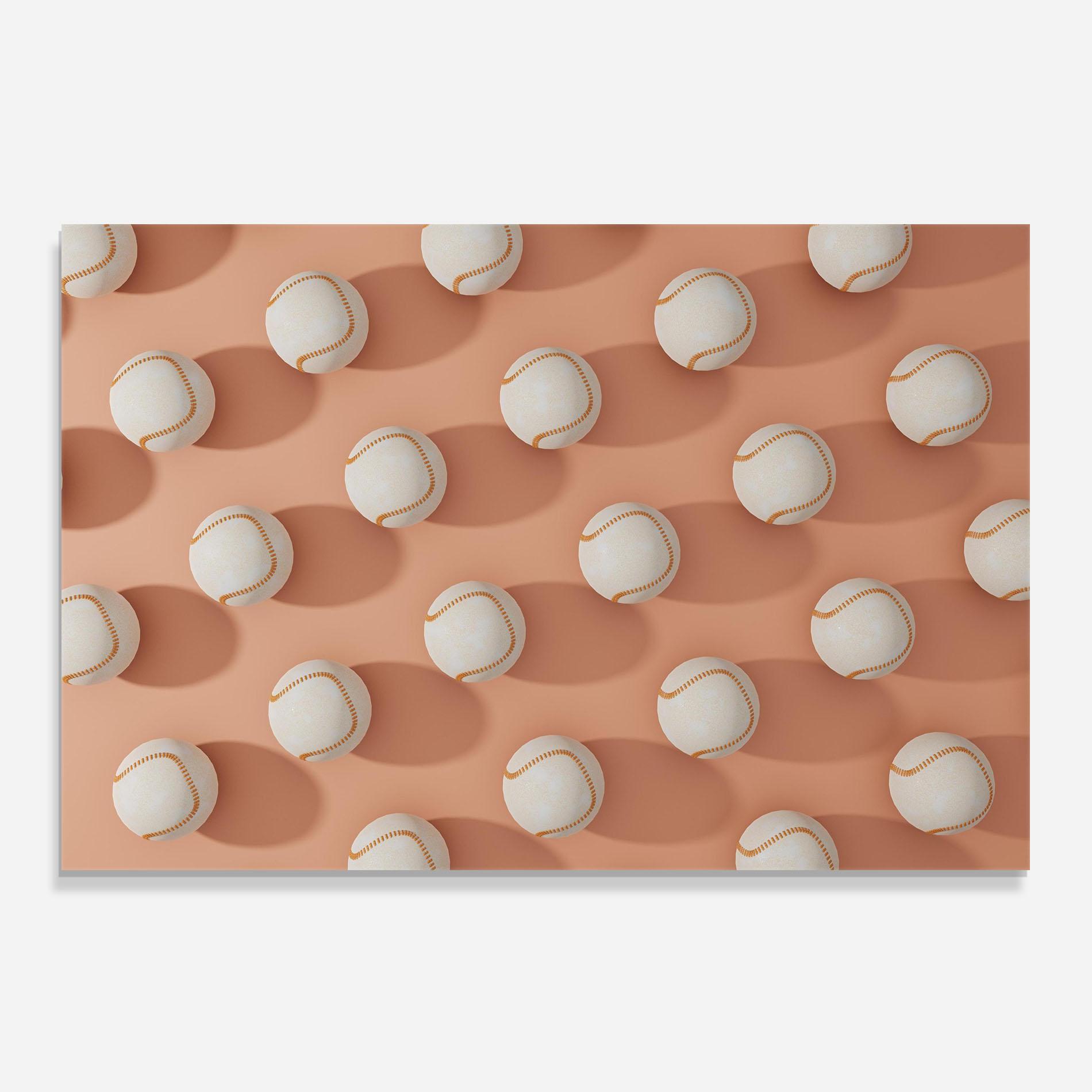 Panel Szklany do Kuchni Baseball Ball Pattern mockup 0