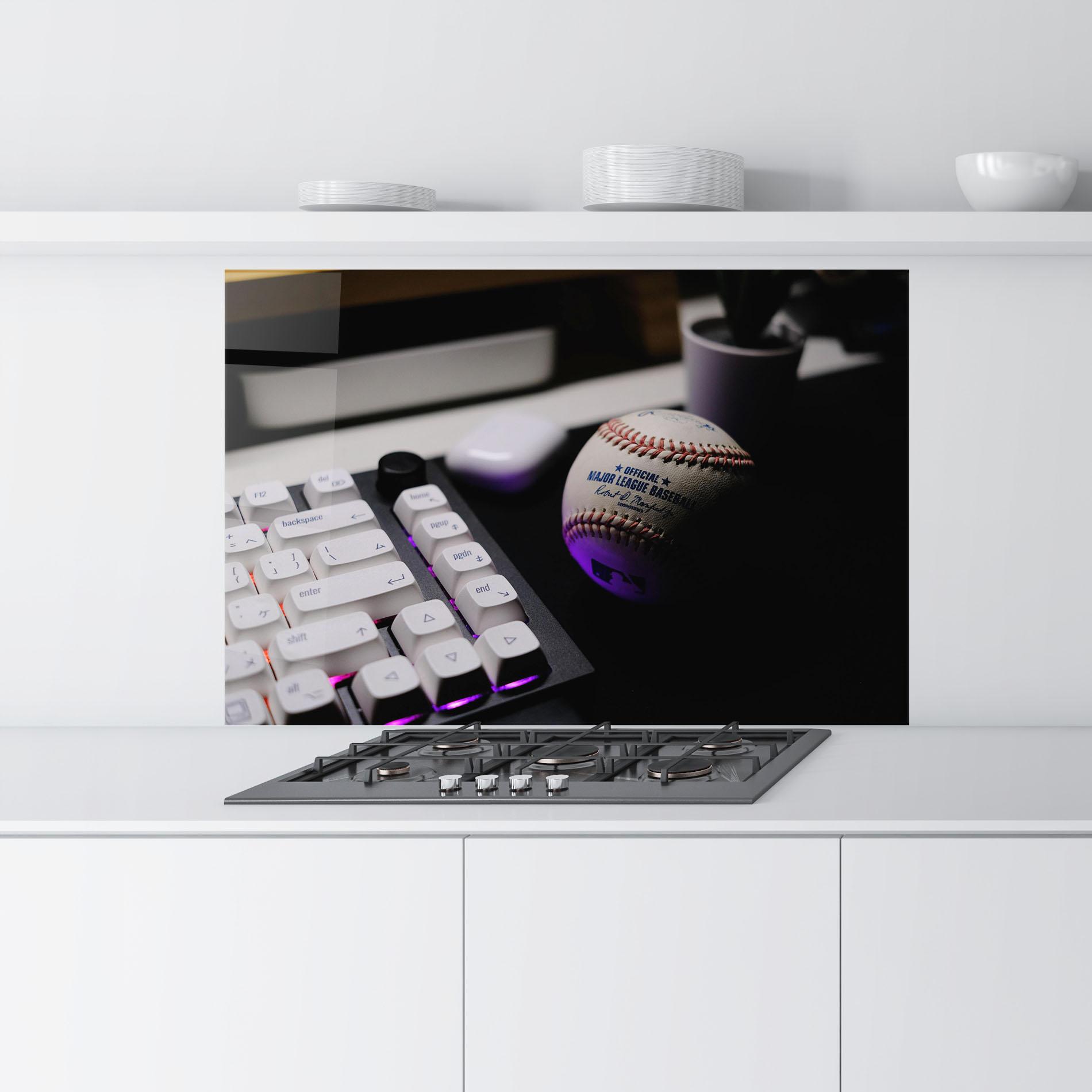 Panel Szklany do Kuchni Baseball Ball Gaming mockup 9