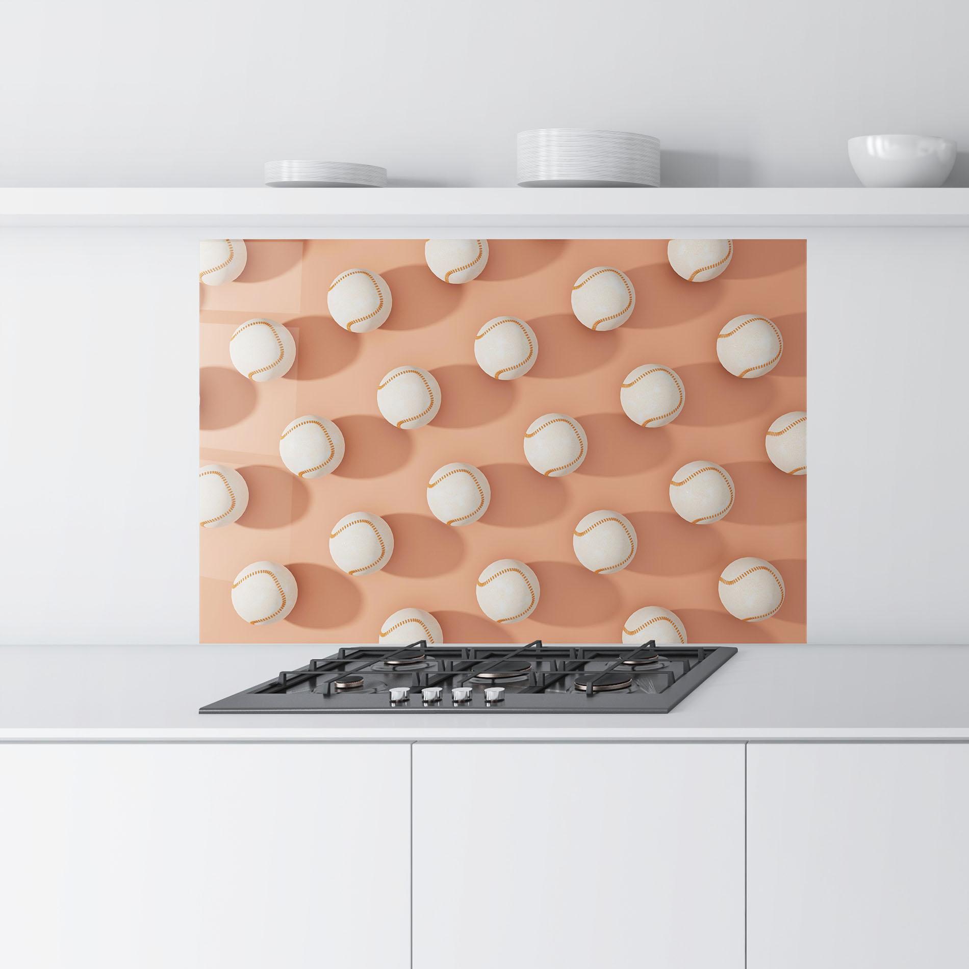 Panel Szklany do Kuchni Baseball Ball Pattern mockup 9