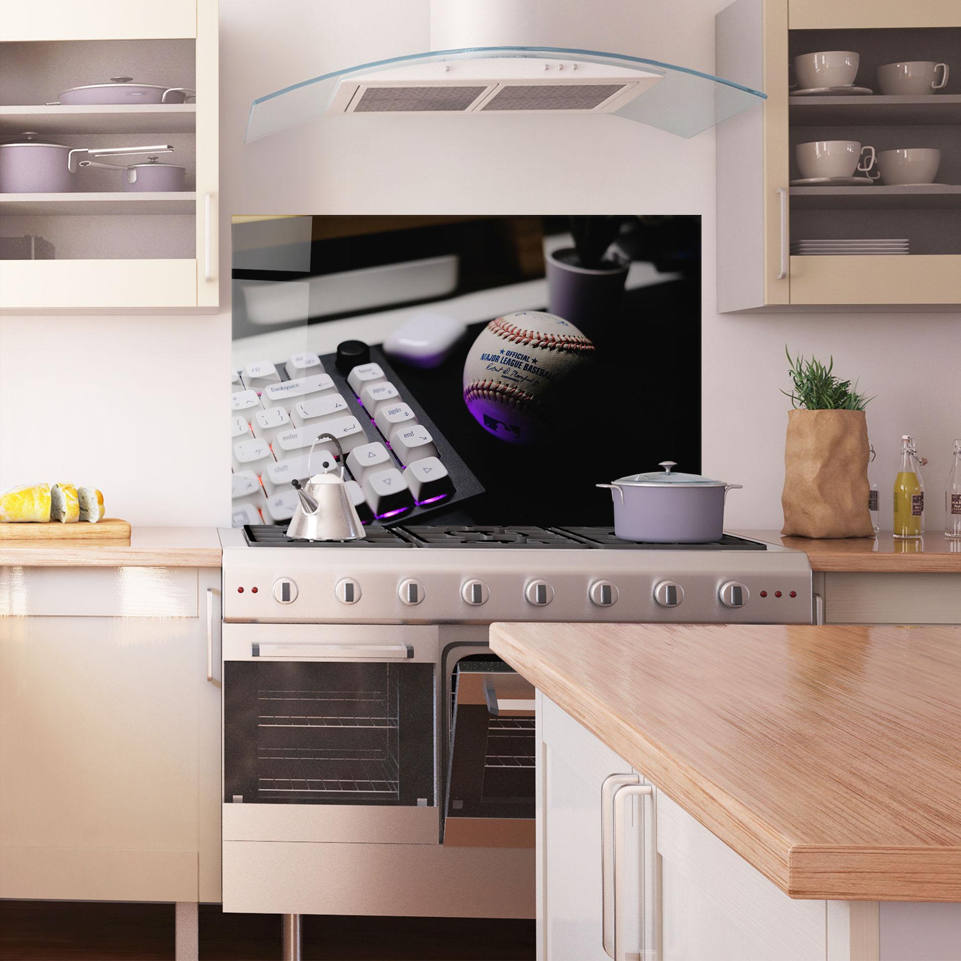 Panel Szklany do Kuchni Baseball Ball Gaming mockup 1