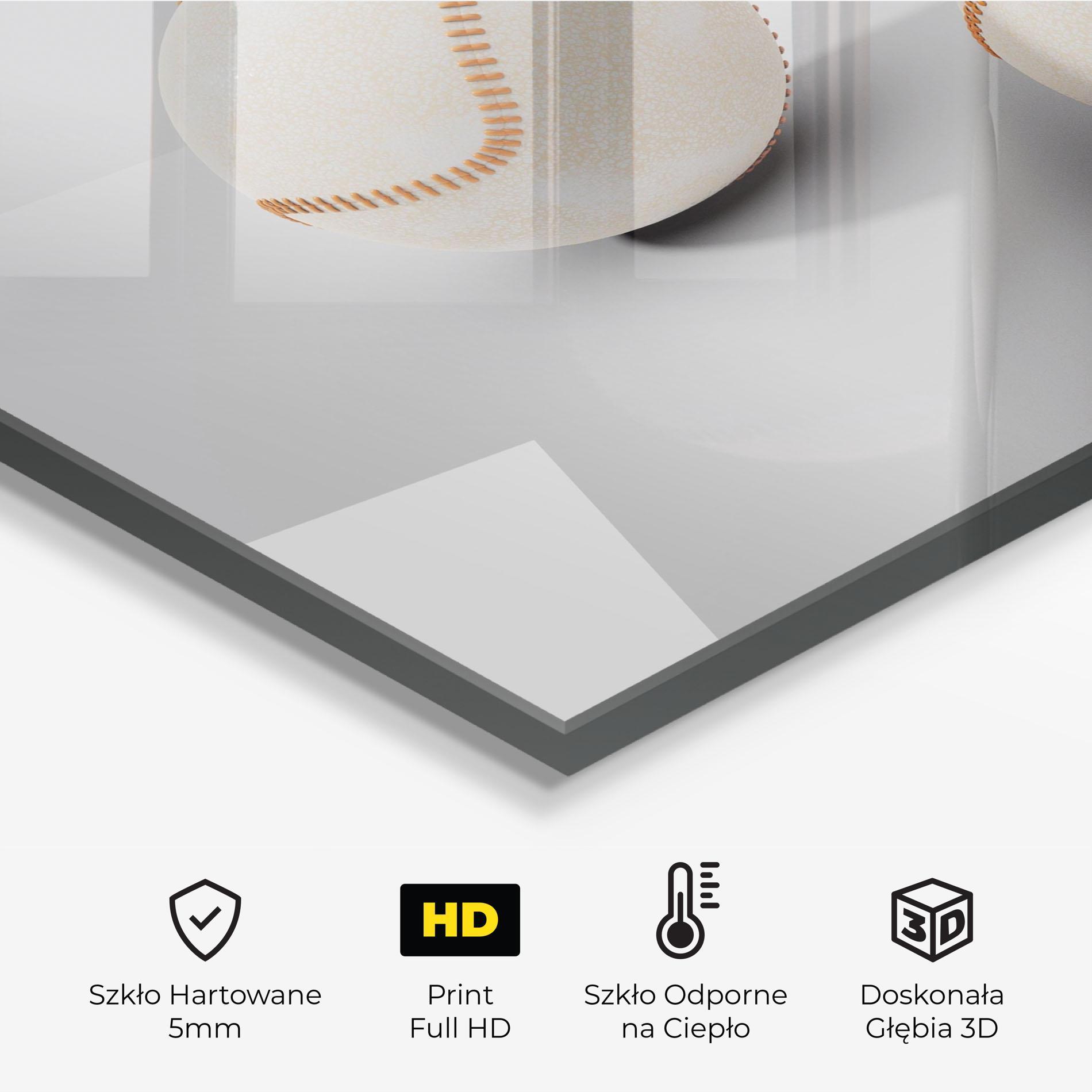 Panel Szklany do Kuchni Baseball Ball On White mockup 2