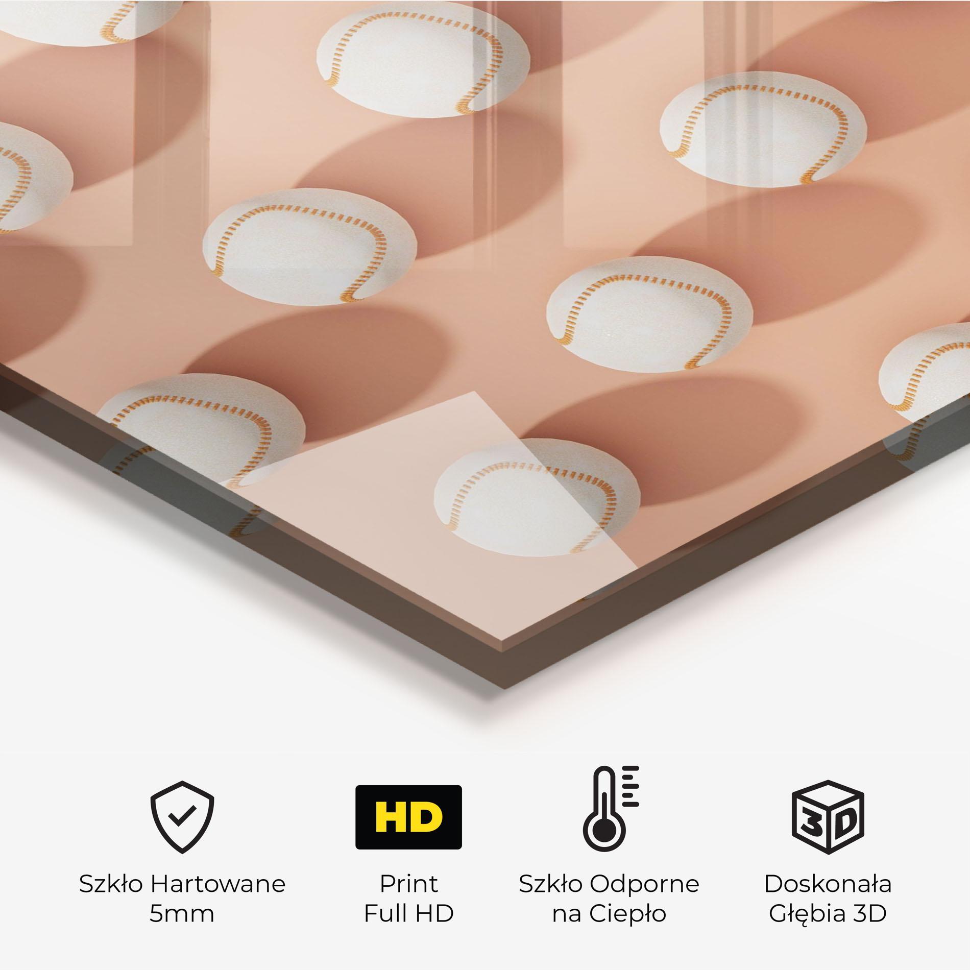 Panel Szklany do Kuchni Baseball Ball Pattern mockup 2