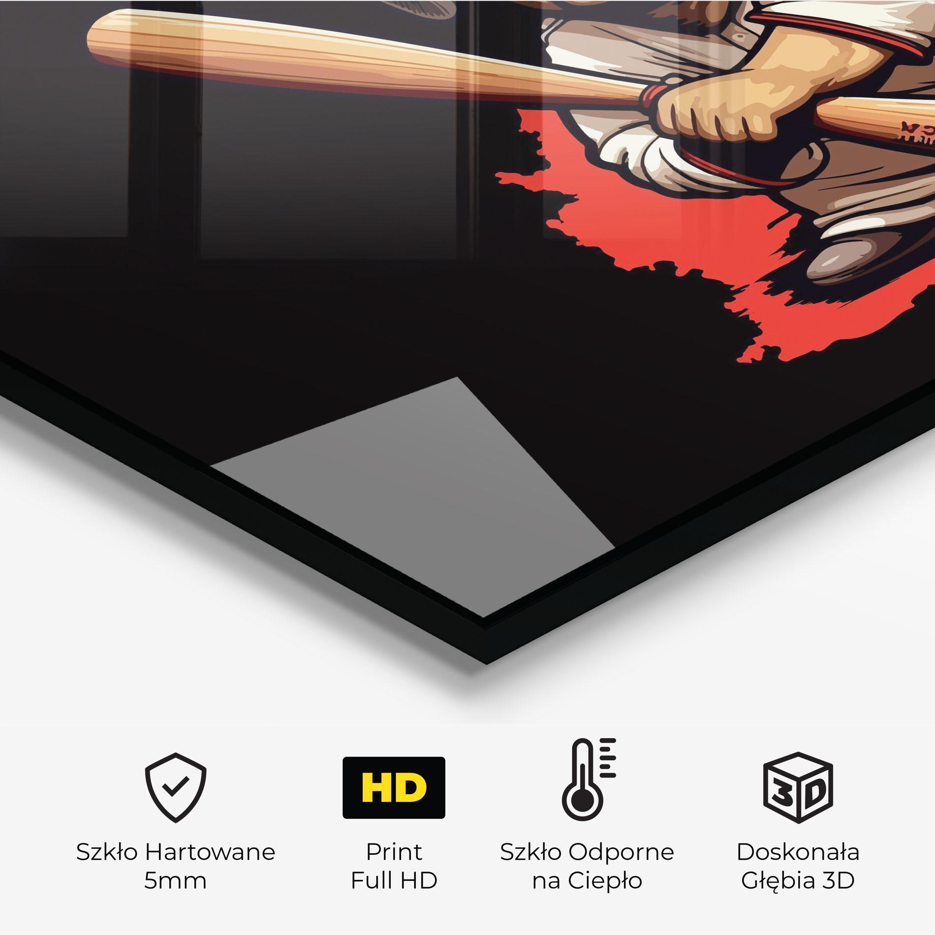 Panel Szklany do Kuchni Baseball Dog mockup 2