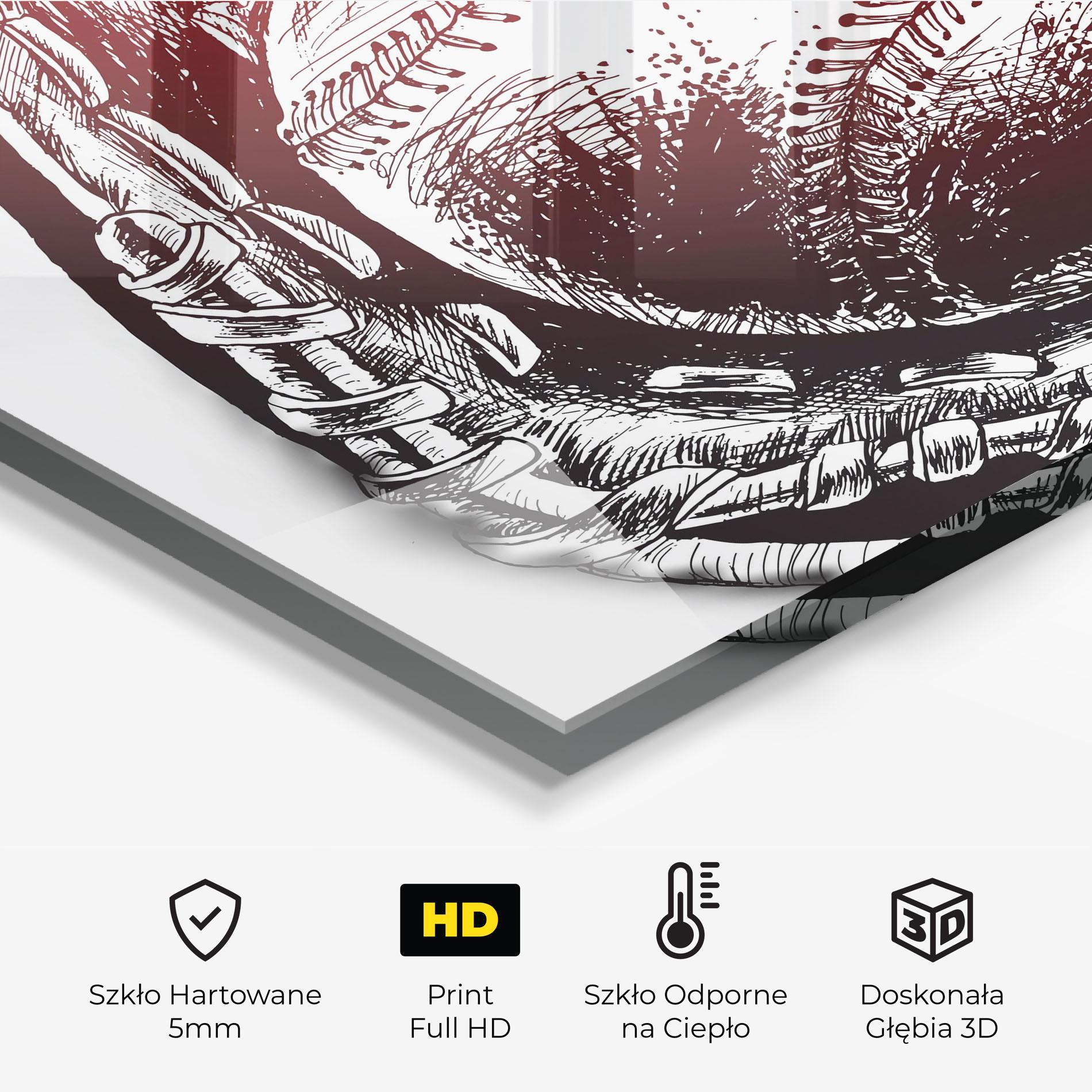 Panel Szklany do Kuchni Baseball Glove Art mockup 2