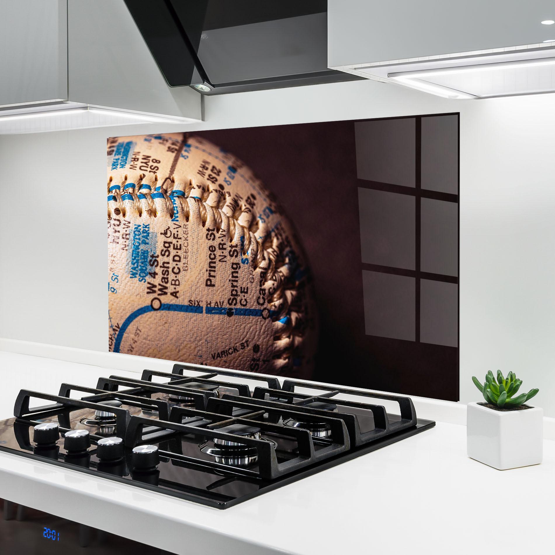 Panel Szklany do Kuchni Blue Text Baseball Ball mockup 6