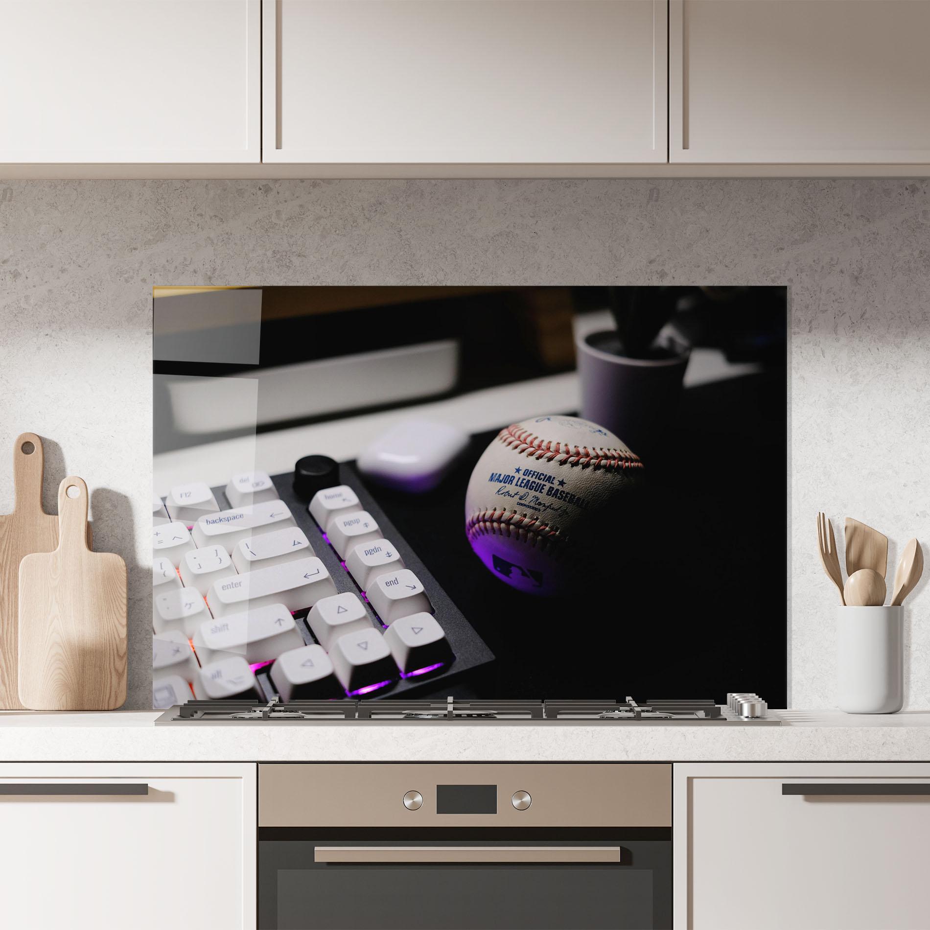 Panel Szklany do Kuchni Baseball Ball Gaming mockup 7