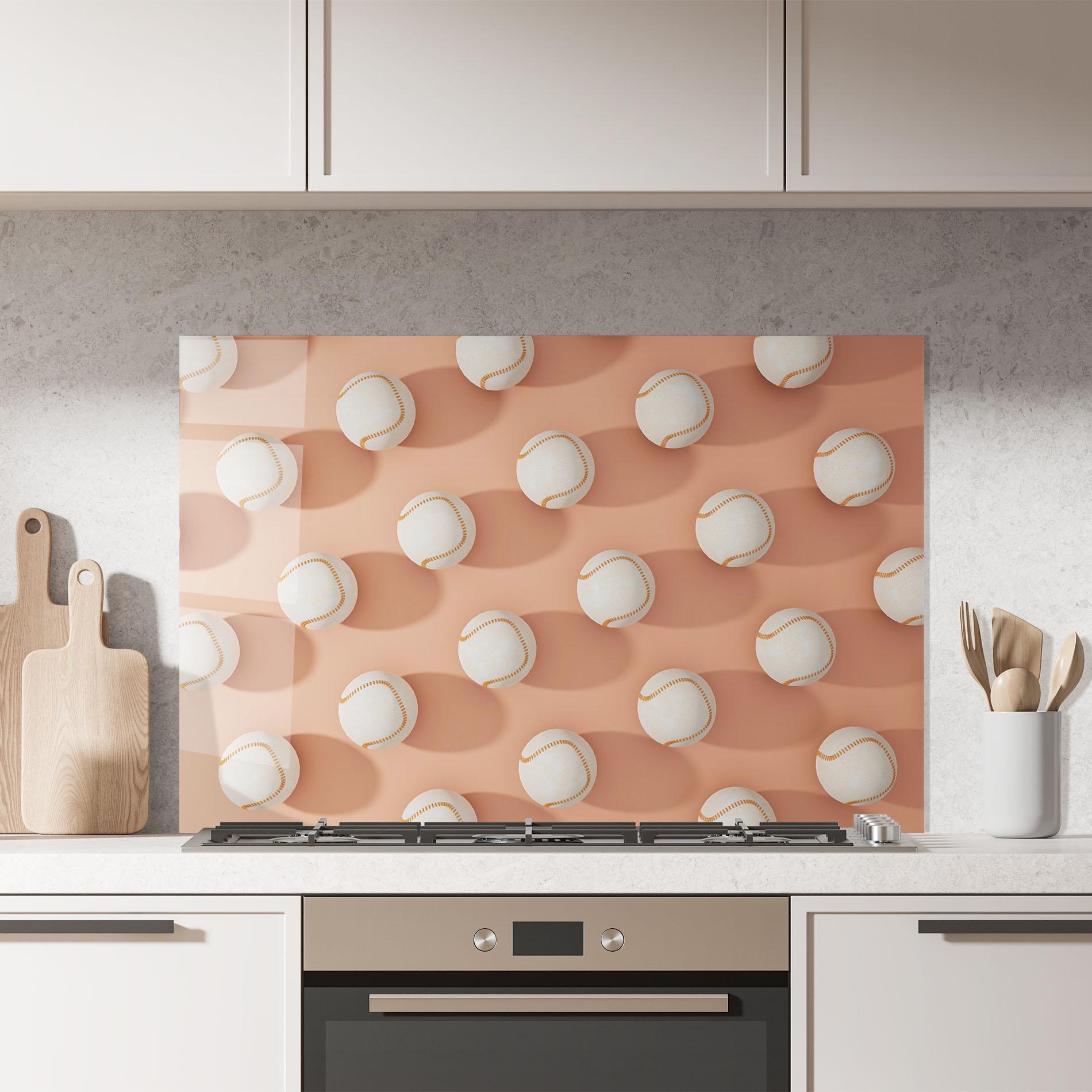 Panel Szklany do Kuchni Baseball Ball Pattern mockup 7
