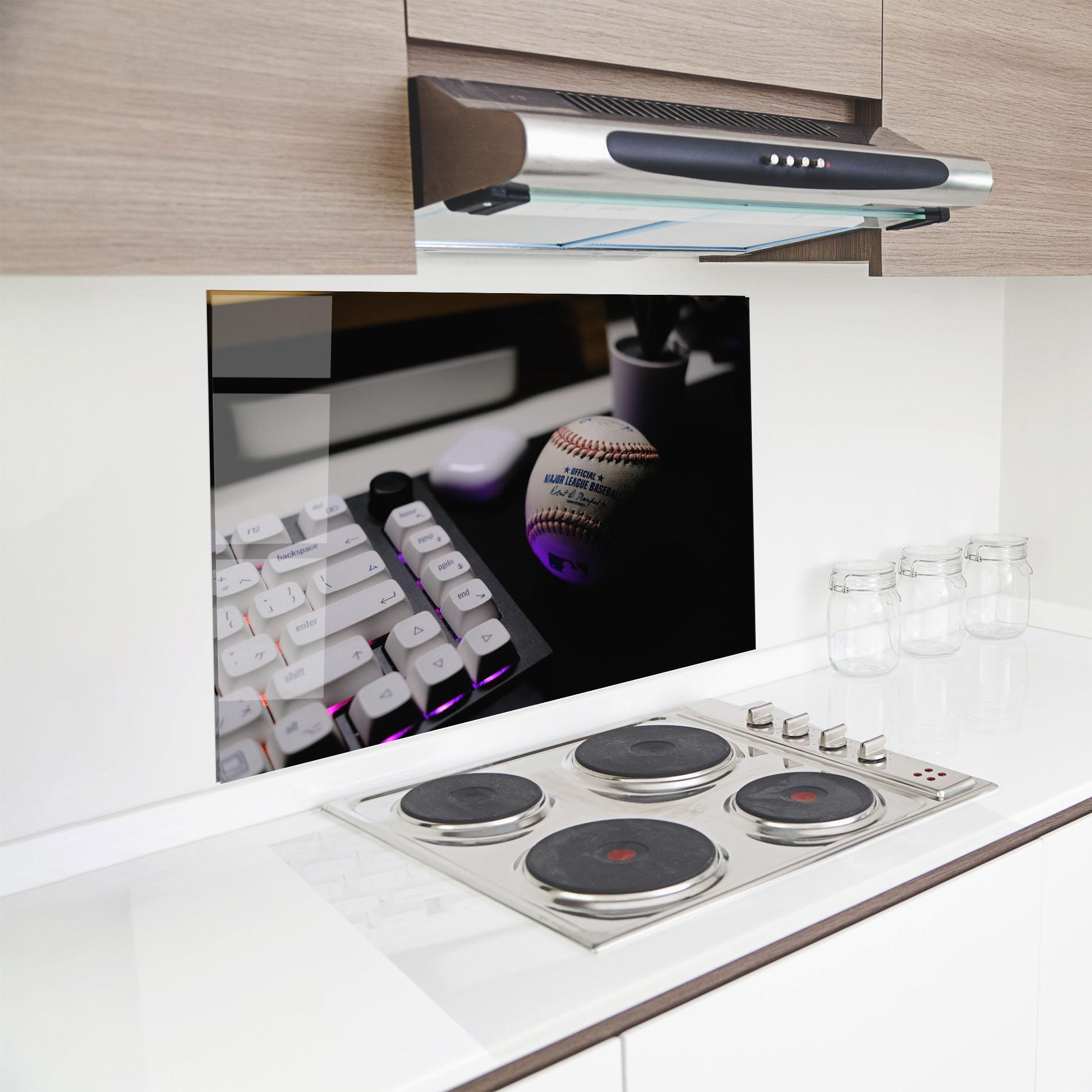 Panel Szklany do Kuchni Baseball Ball Gaming mockup 8