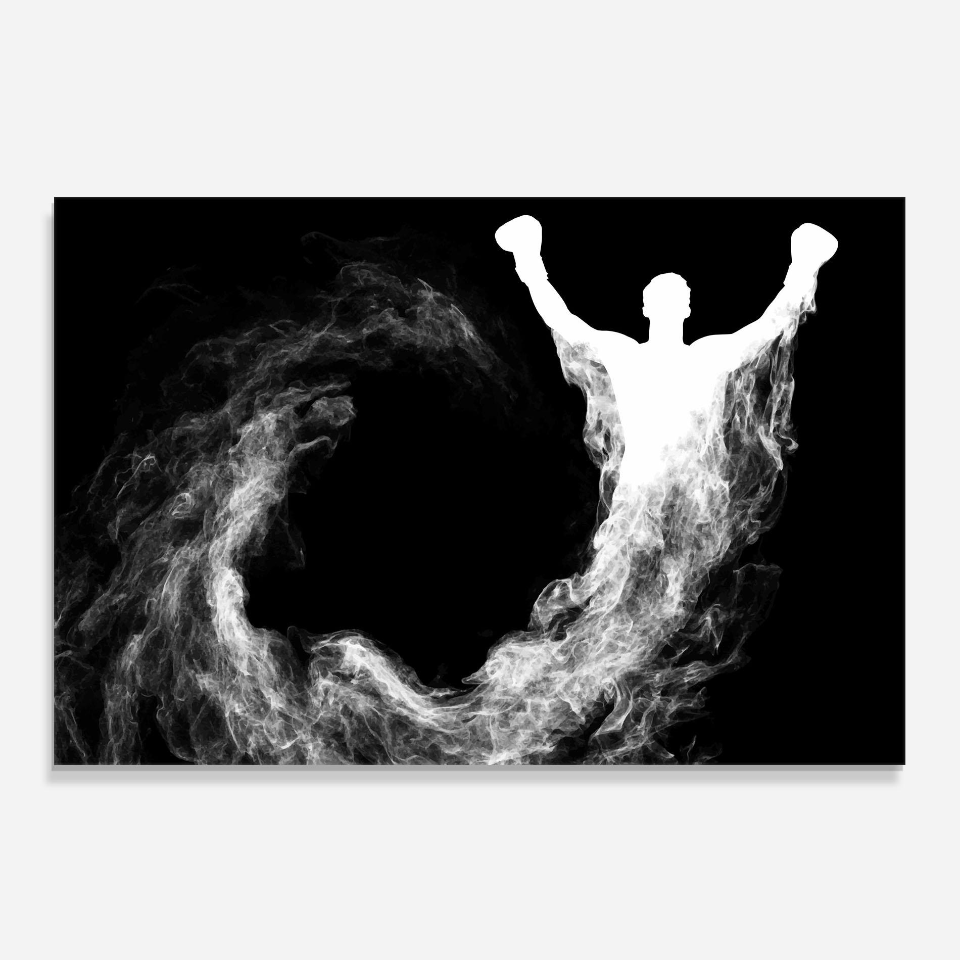 Panel Szklany do Kuchni Box White Smoke mockup 0