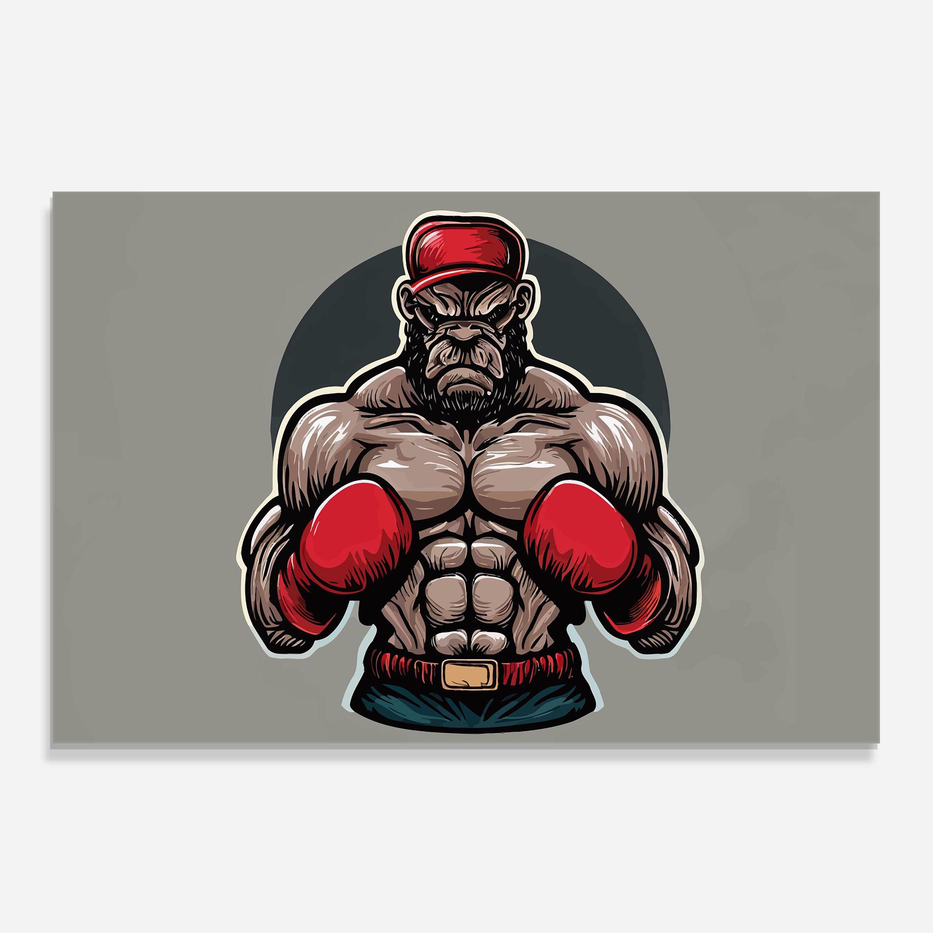 Panel Szklany do Kuchni Boxer Character mockup 0