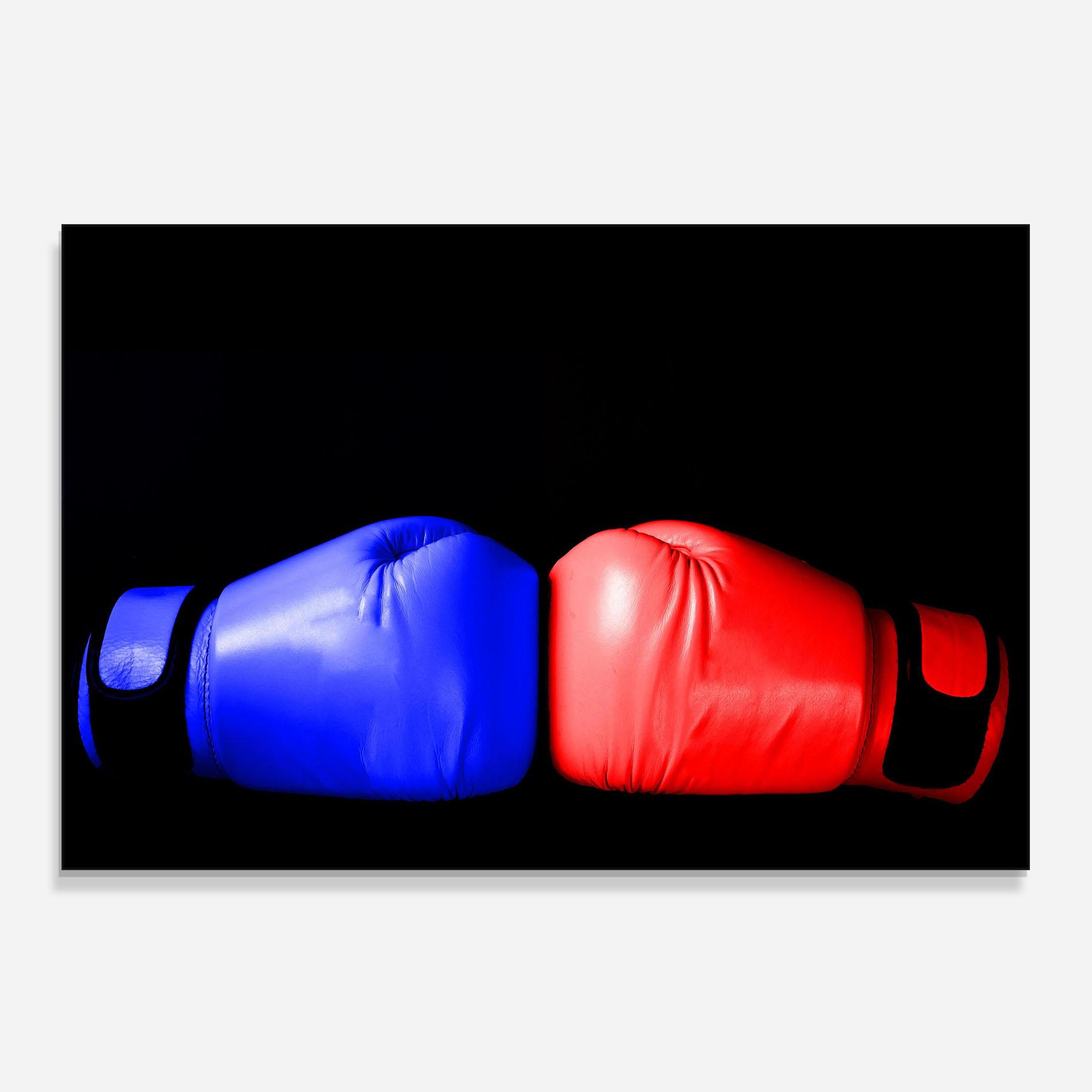 Panel Szklany do Kuchni Boxing Blue Red Glove mockup 0