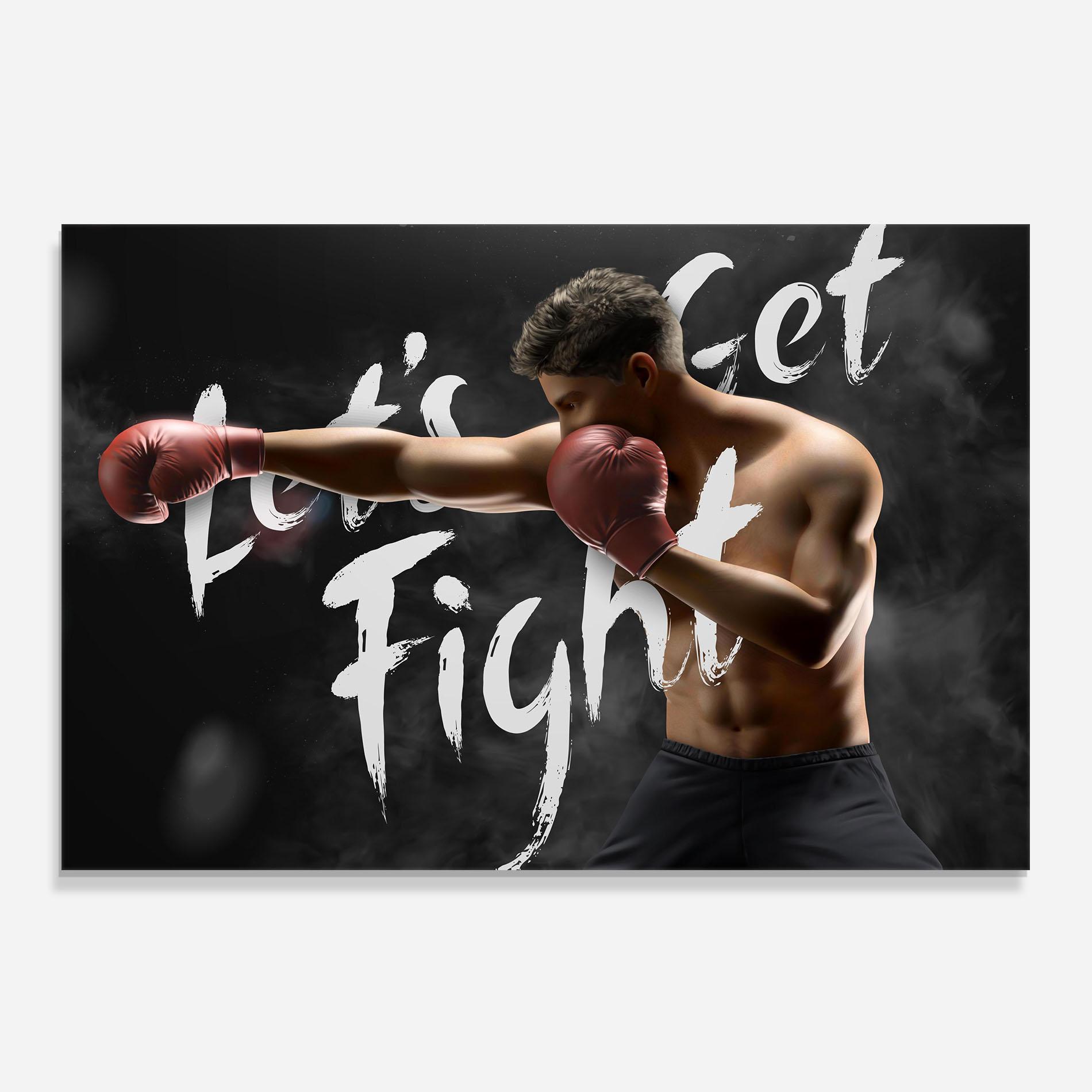 Panel Szklany do Kuchni Lets Get Fight mockup 0