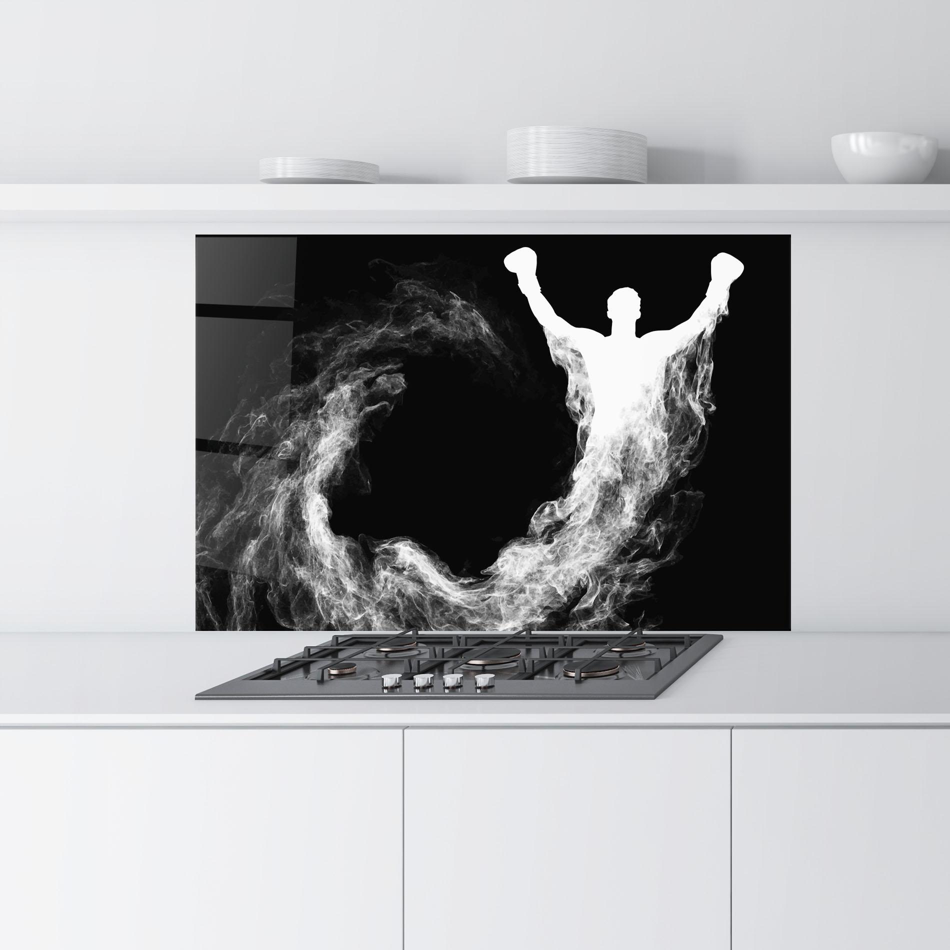 Panel Szklany do Kuchni Box White Smoke mockup 9