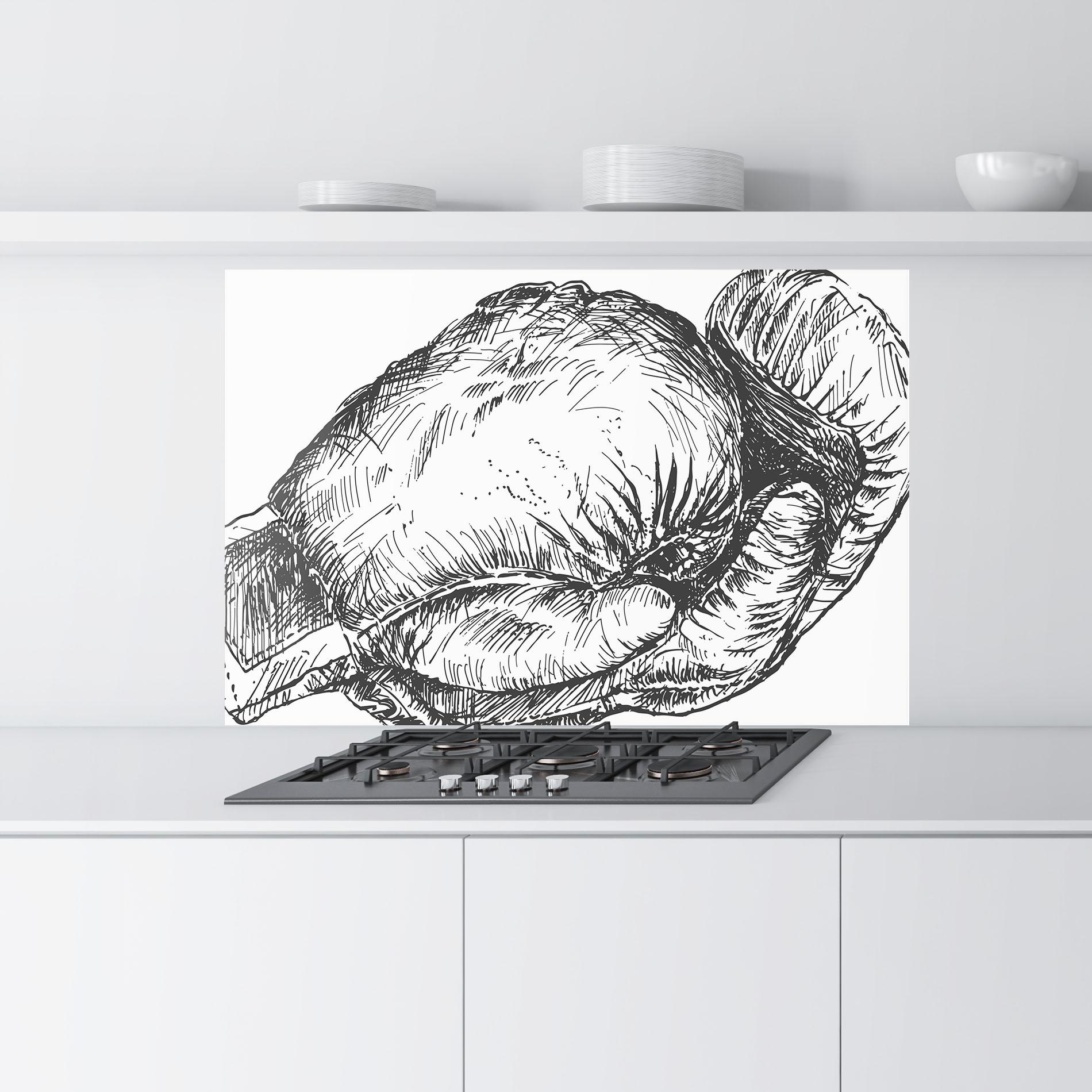 Panel Szklany do Kuchni Grey Line Glove mockup 9